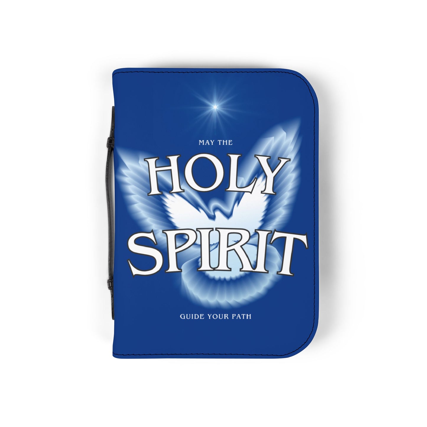 Bible Cover — Dark Blue "Holy Spirit" Zippered Bible Case