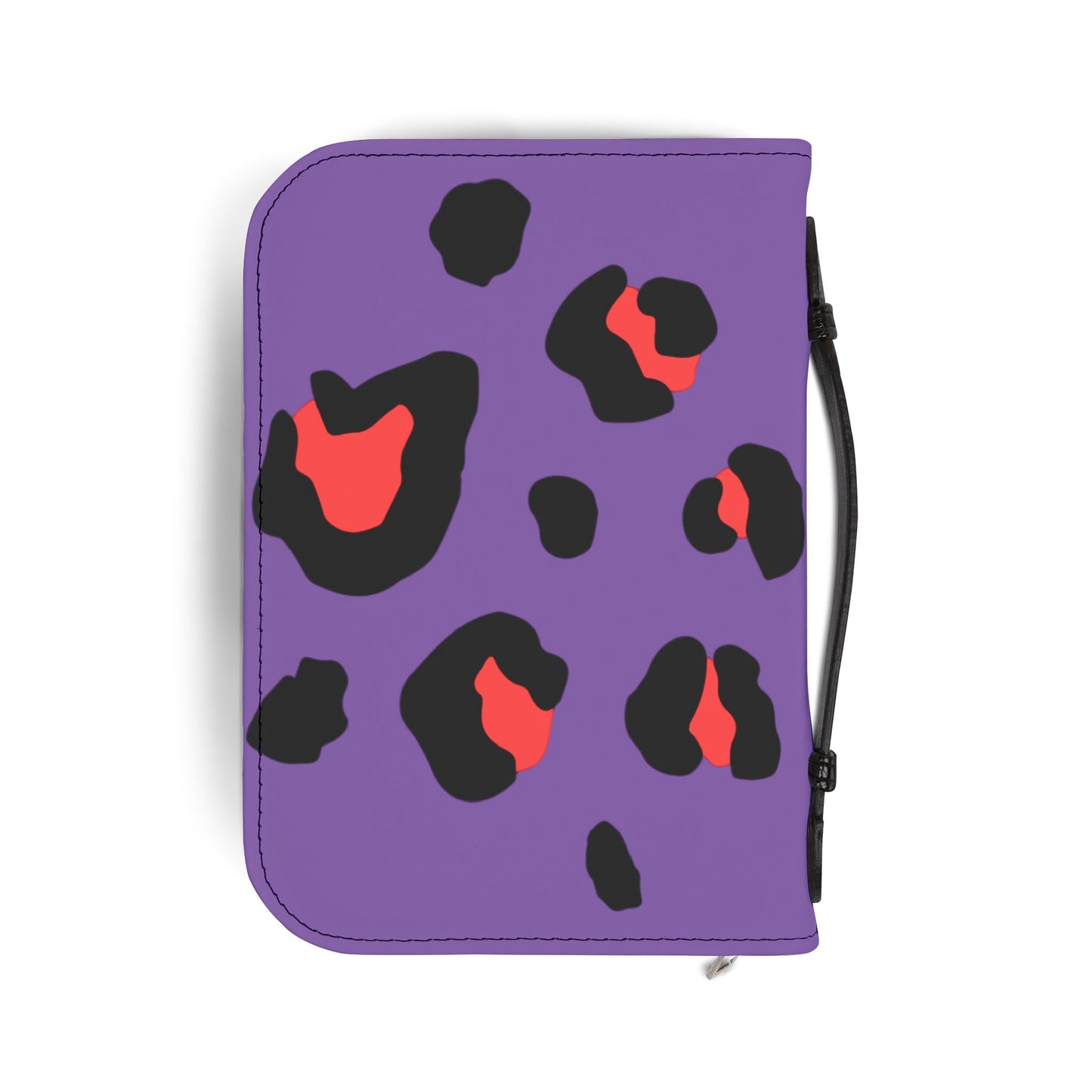 Bible Cover — Light Purple & Pink Leopard Cross Zippered Bible Case