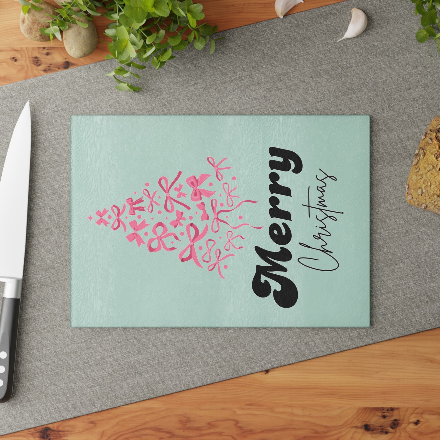 Glass Cutting Board - Merry Christmas