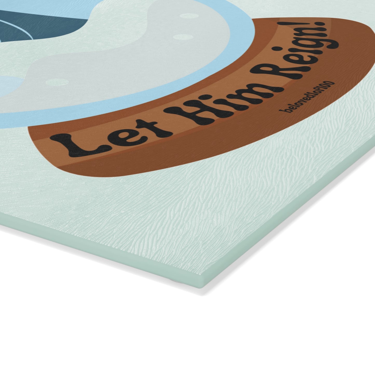 Glass Cutting Board - Let it snow, let Him Reign!