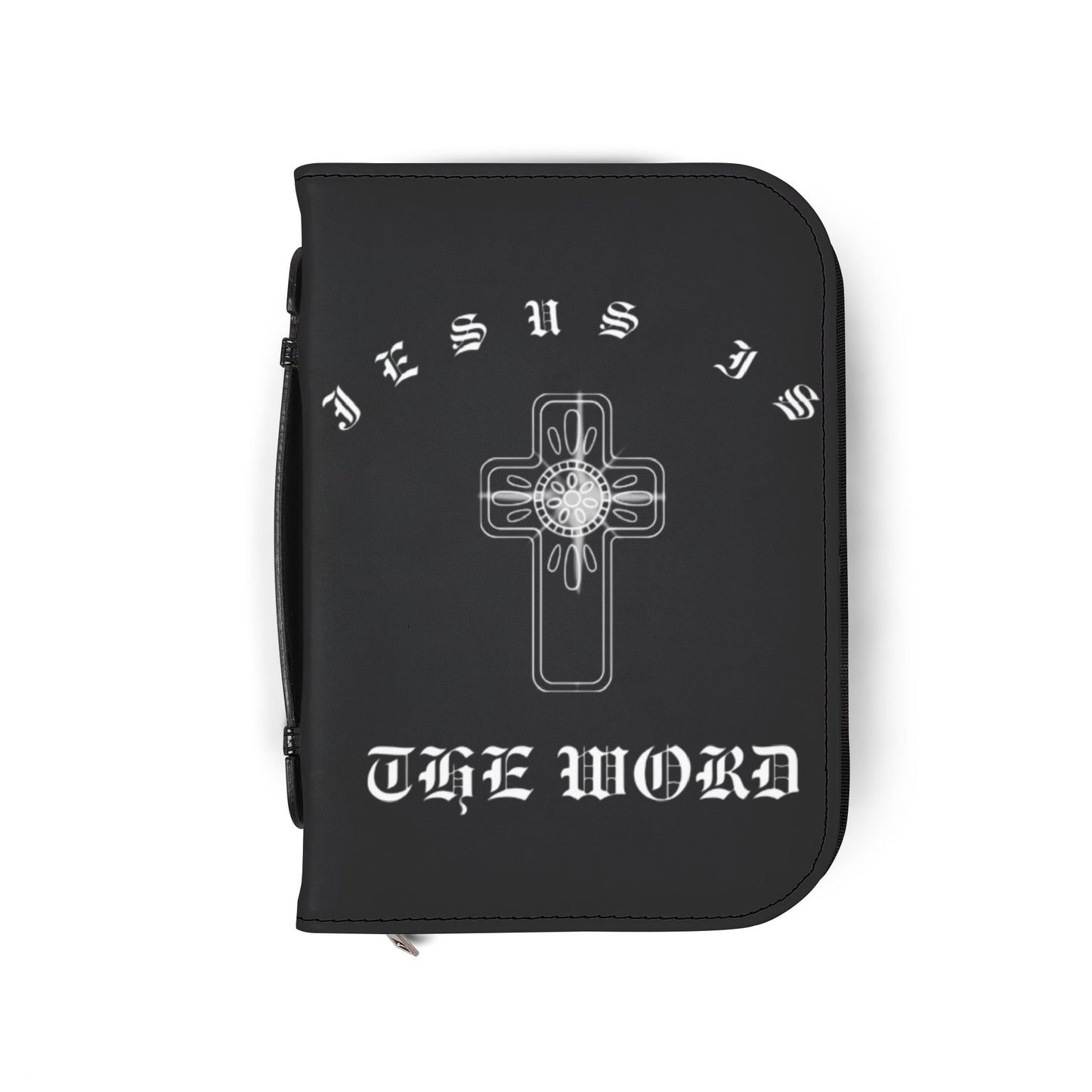 Bible Cover — Black "Jesus is The Word" Zippered Bible Case