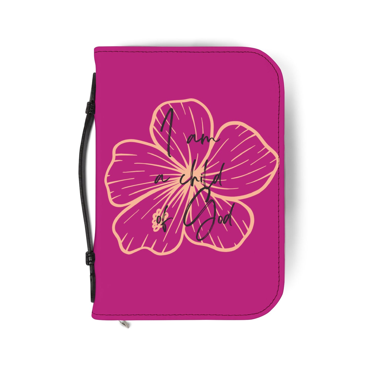 Bible Cover — Pink "I am a child of God" Zippered Bible Case