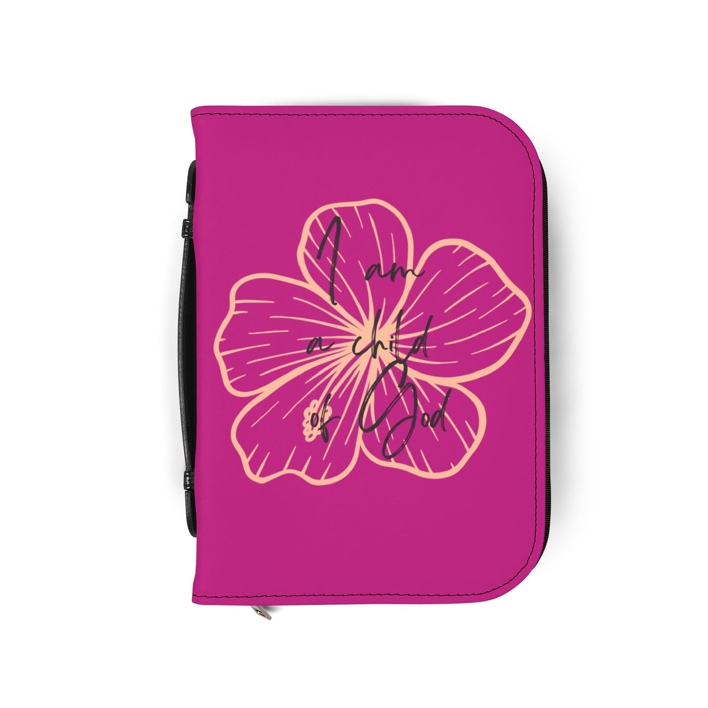 Bible Cover — Pink "I am a child of God" Zippered Bible Case