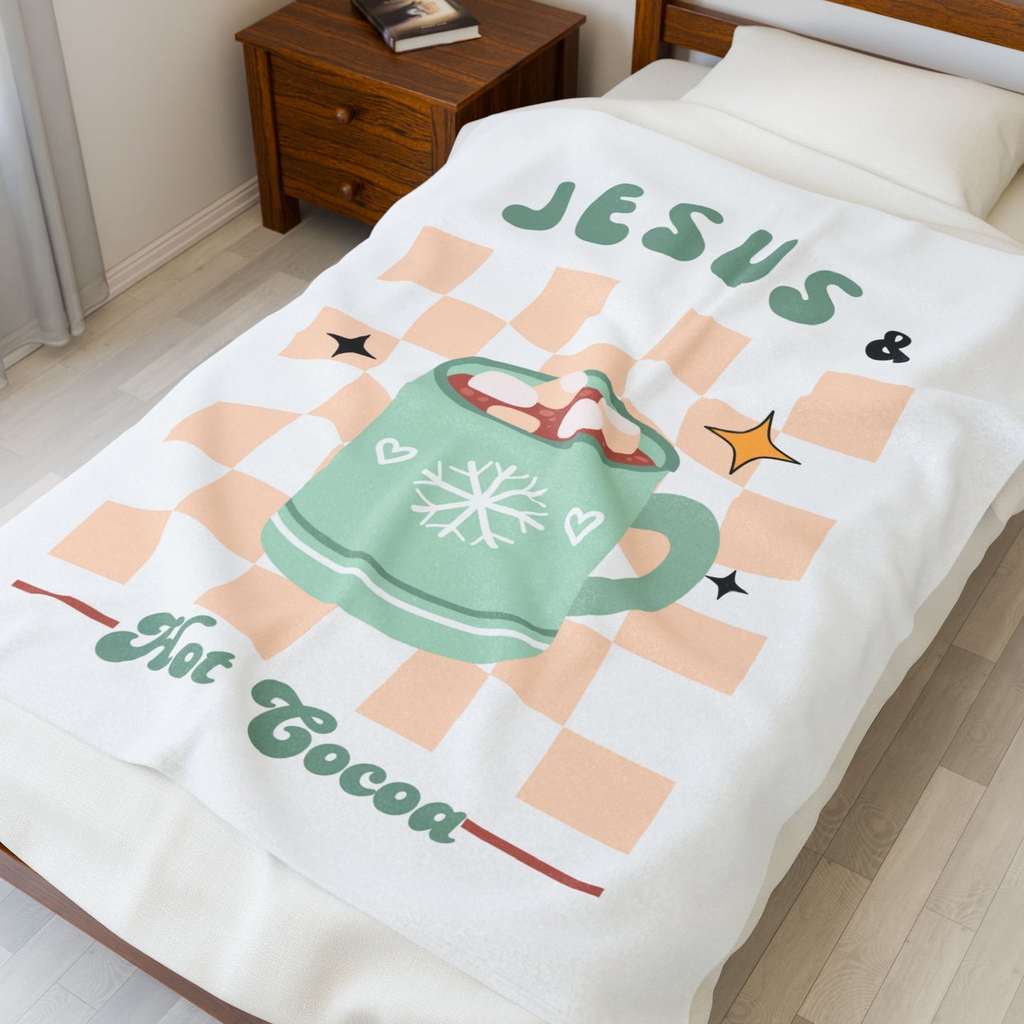 Plush Blanket- Jesus & Hot Cocoa