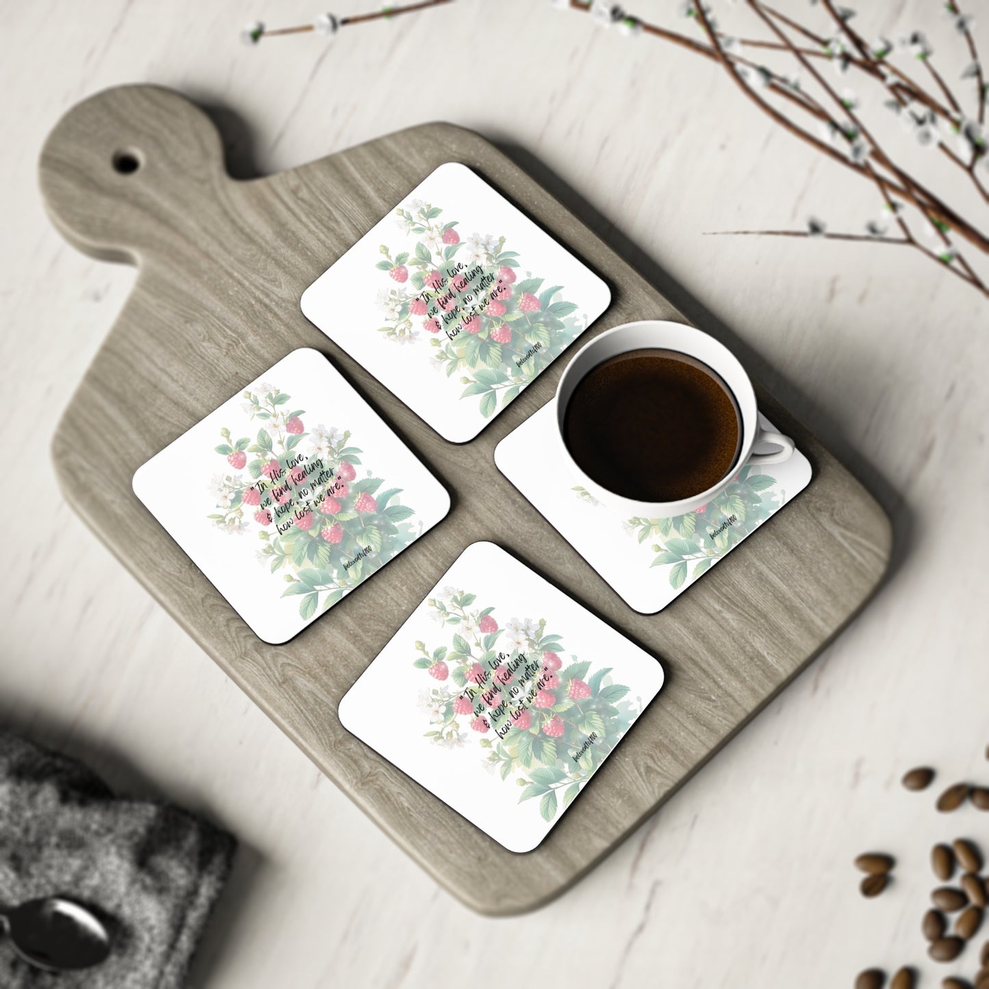 Coasters- Raspberry Jasmine Pattern