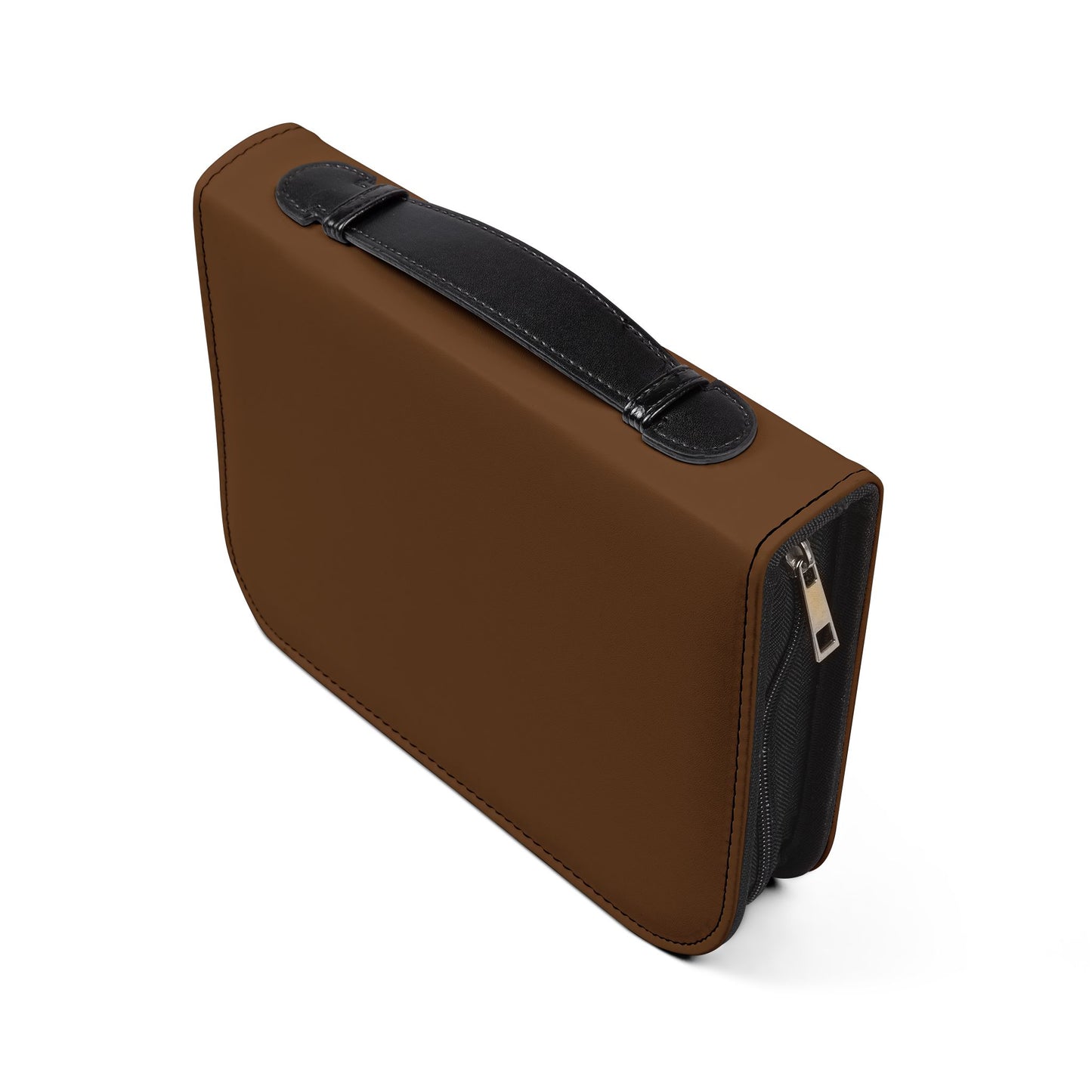 Bible Cover — Dark Brown "Jesus & Hot Cocoa" Zippered Bible Case