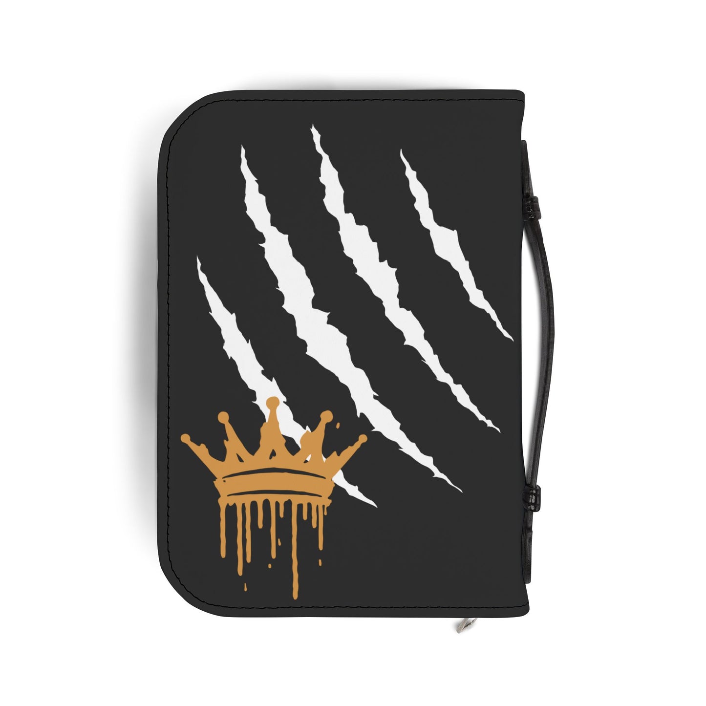 Bible Cover — Black "Mighty in strength because of Jesus" Zippered Bible Case