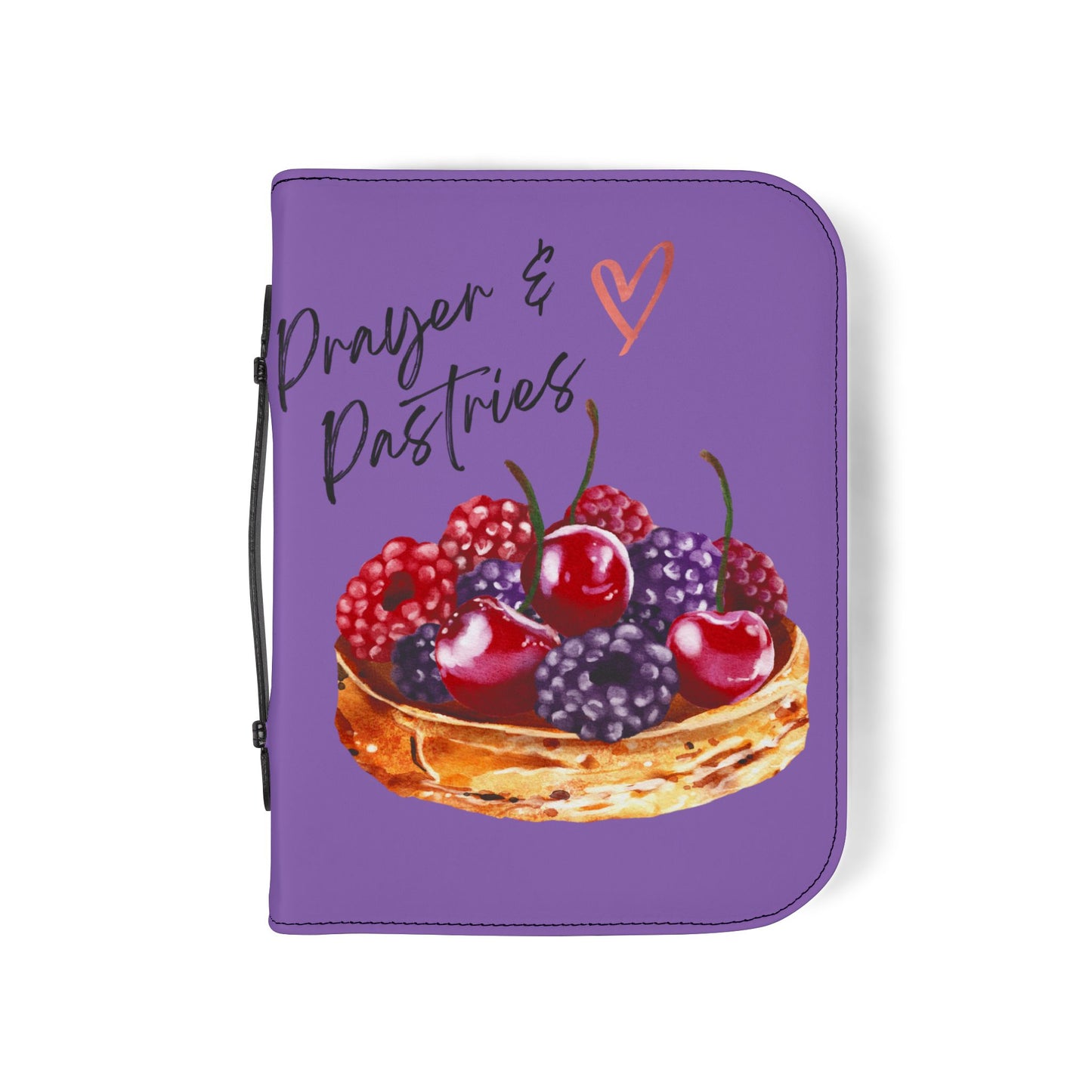 Bible Cover — Light Purple "Prayers & Pastries" Zippered Bible Case