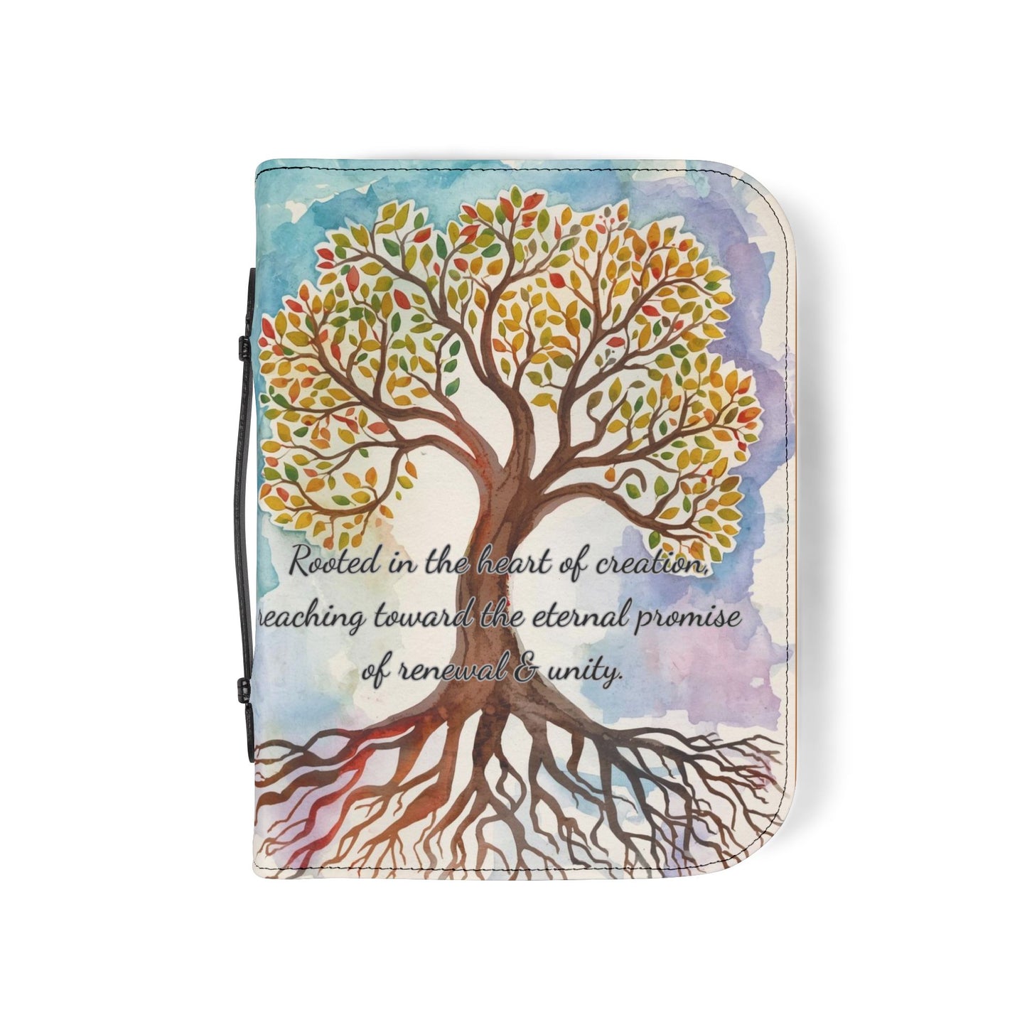 Bible Cover — Tan Brown "Tree of Life" Zippered Bible Case