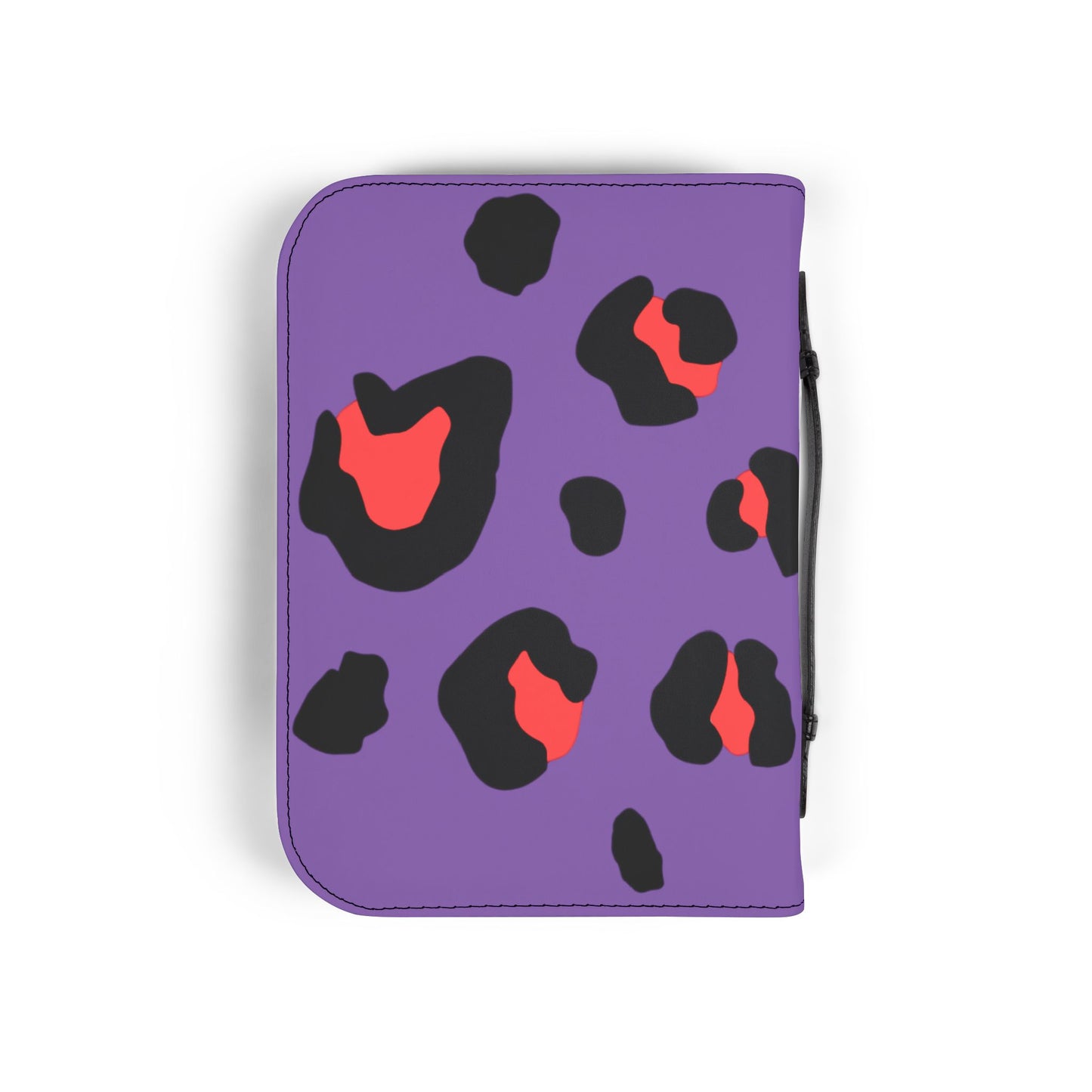 Bible Cover — Light Purple & Pink Leopard Cross Zippered Bible Case