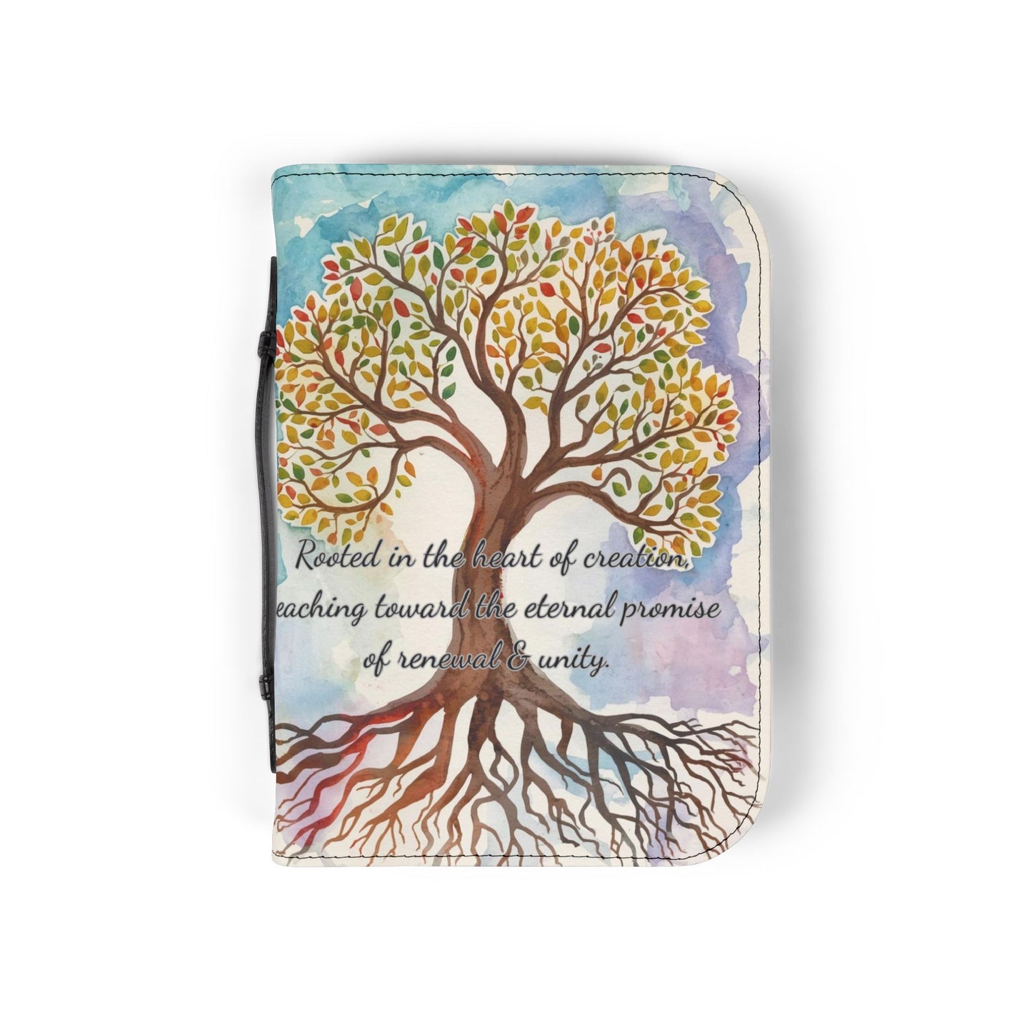 Bible Cover — Tan Brown "Tree of Life" Zippered Bible Case