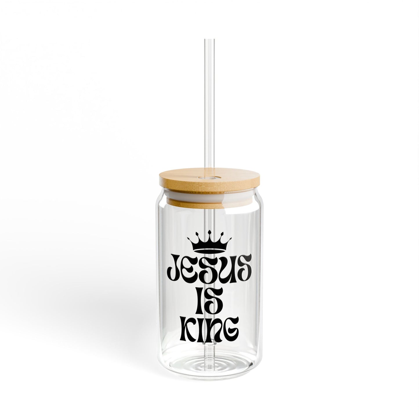 Glass Tumbler- Jesus is King Pattern
