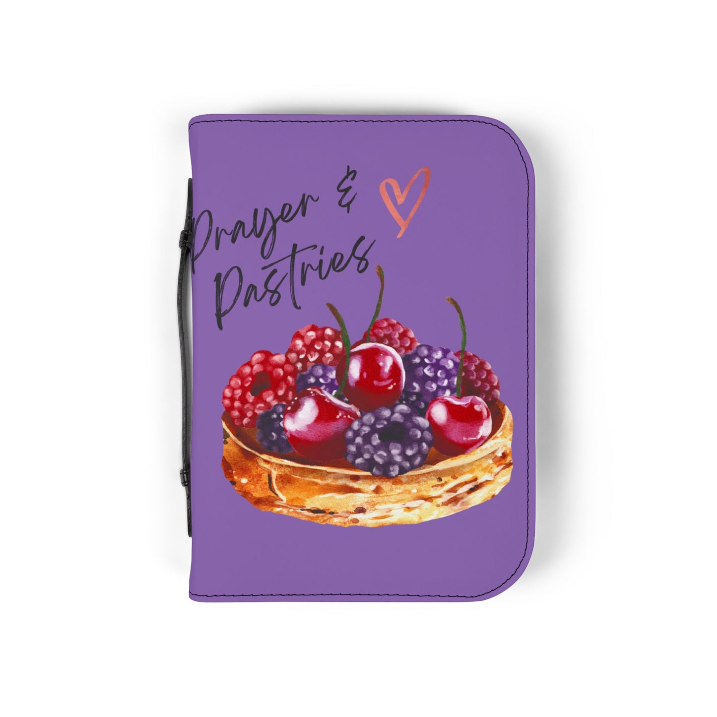 Bible Cover — Light Purple "Prayers & Pastries" Zippered Bible Case