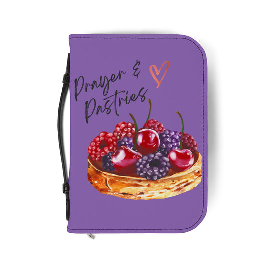 Bible Cover — Light Purple "Prayers & Pastries" Zippered Bible Case