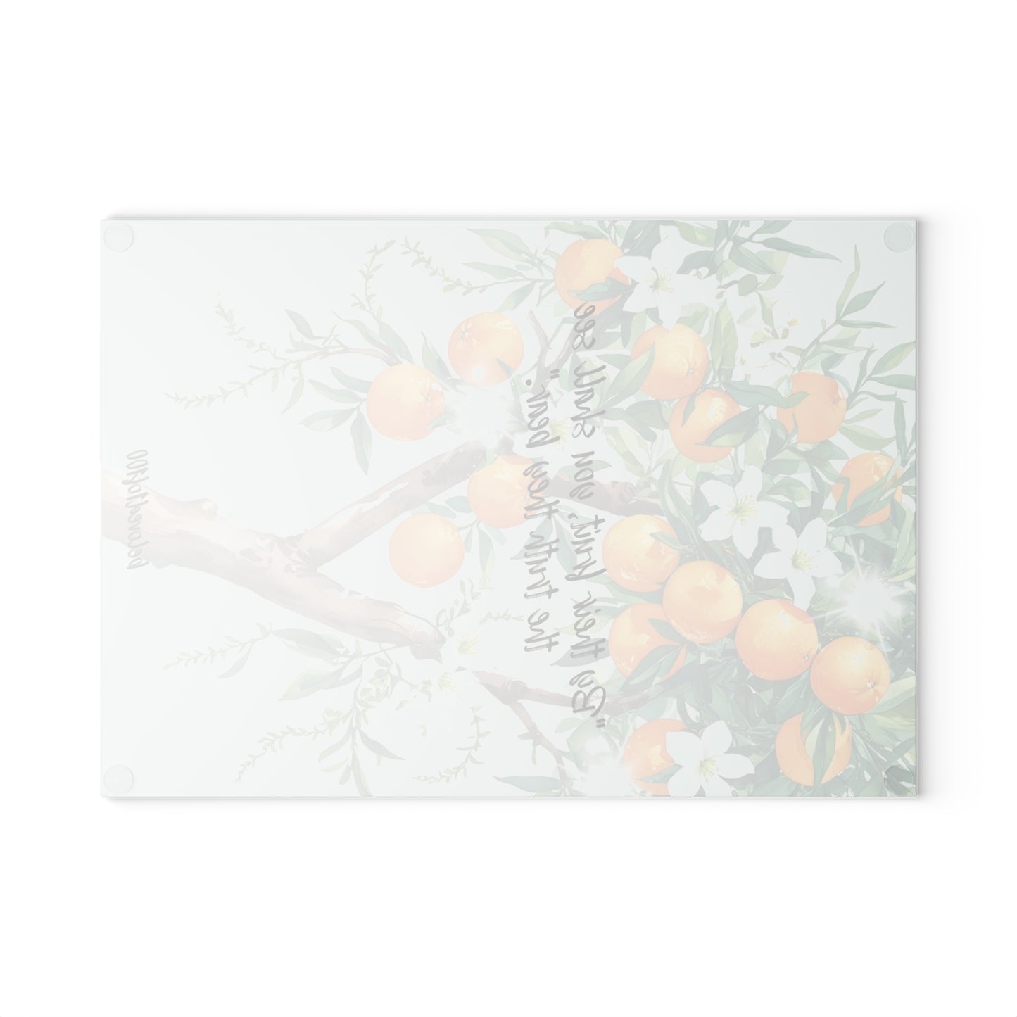 Glass Cutting Board - Orange Jasmine Pattern