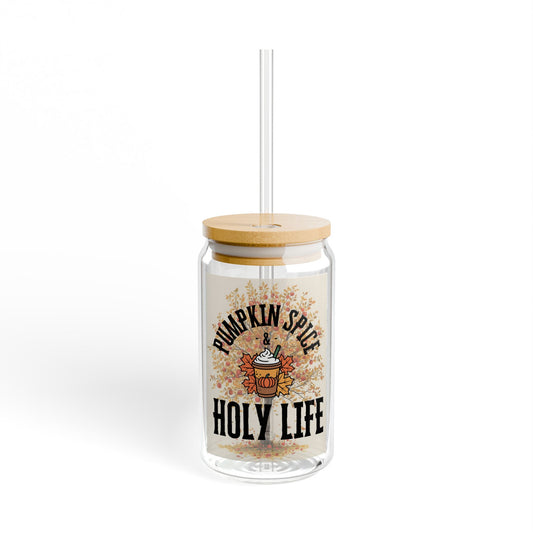 Glass Cup- Pumpkin Spice Holy Life