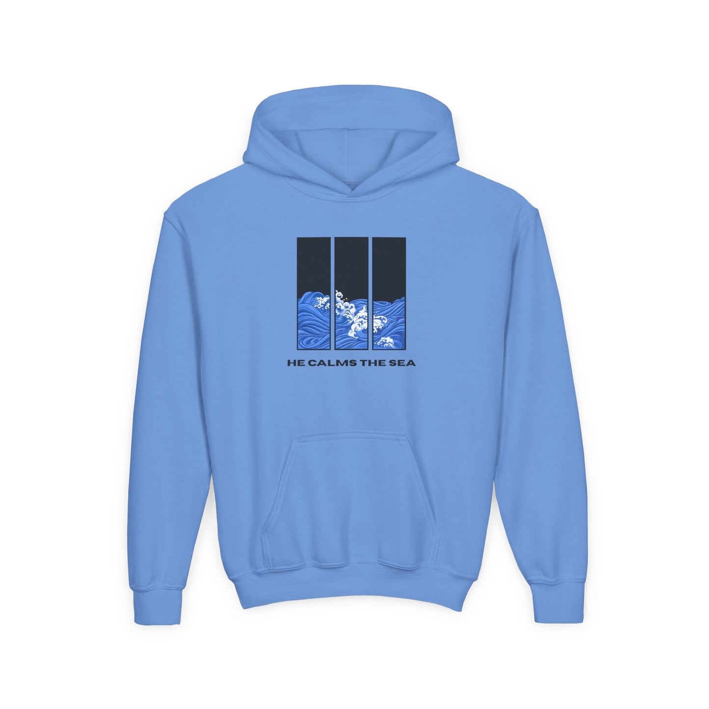 Youth Hoodie — "He calms the sea"