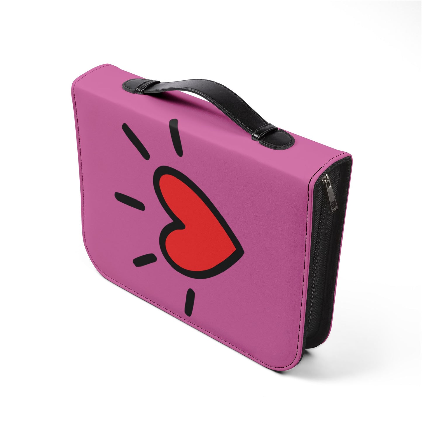 Bible Cover — Light Pink "Wrapped in His Love" Zippered Bible Case