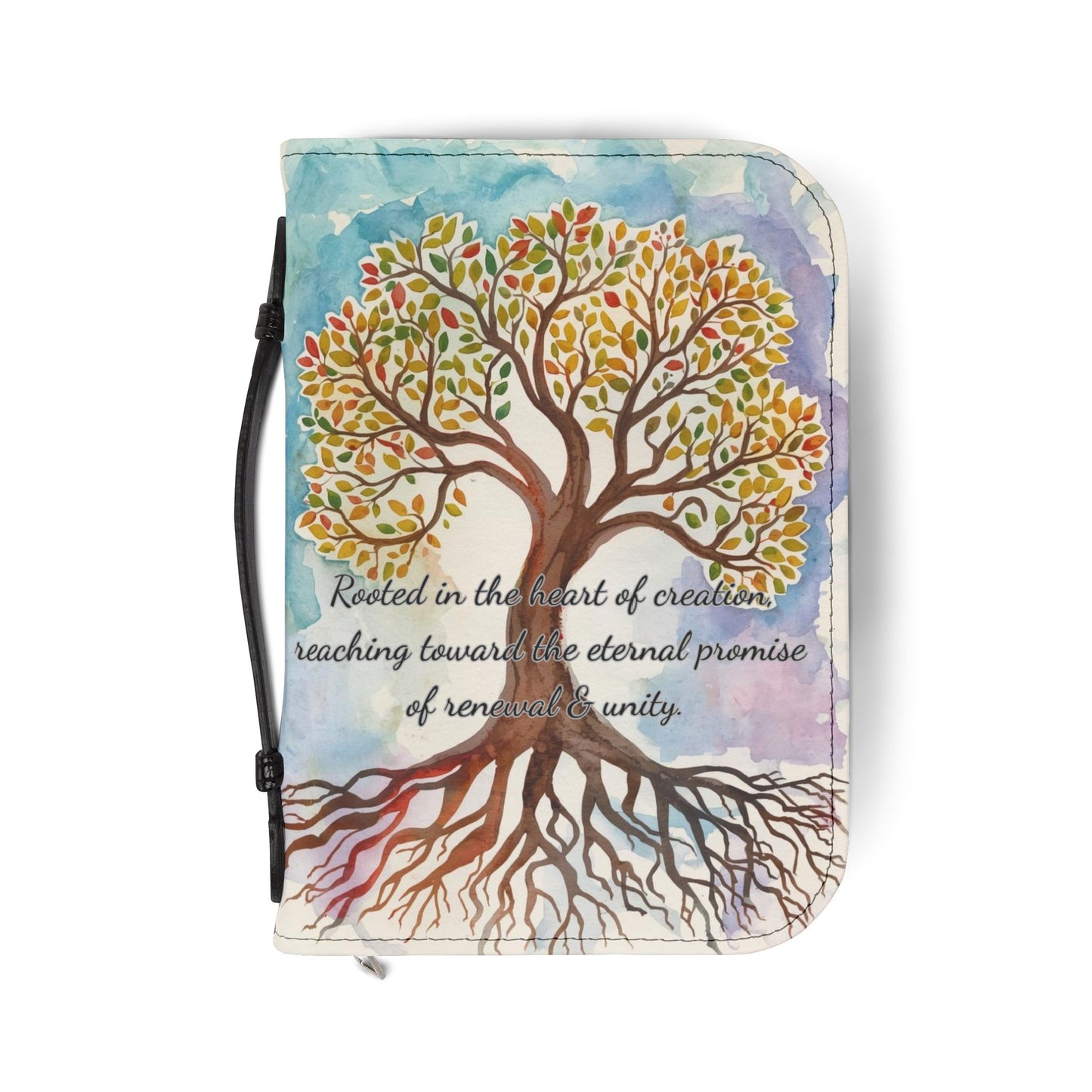 Bible Cover — Tan Brown "Tree of Life" Zippered Bible Case