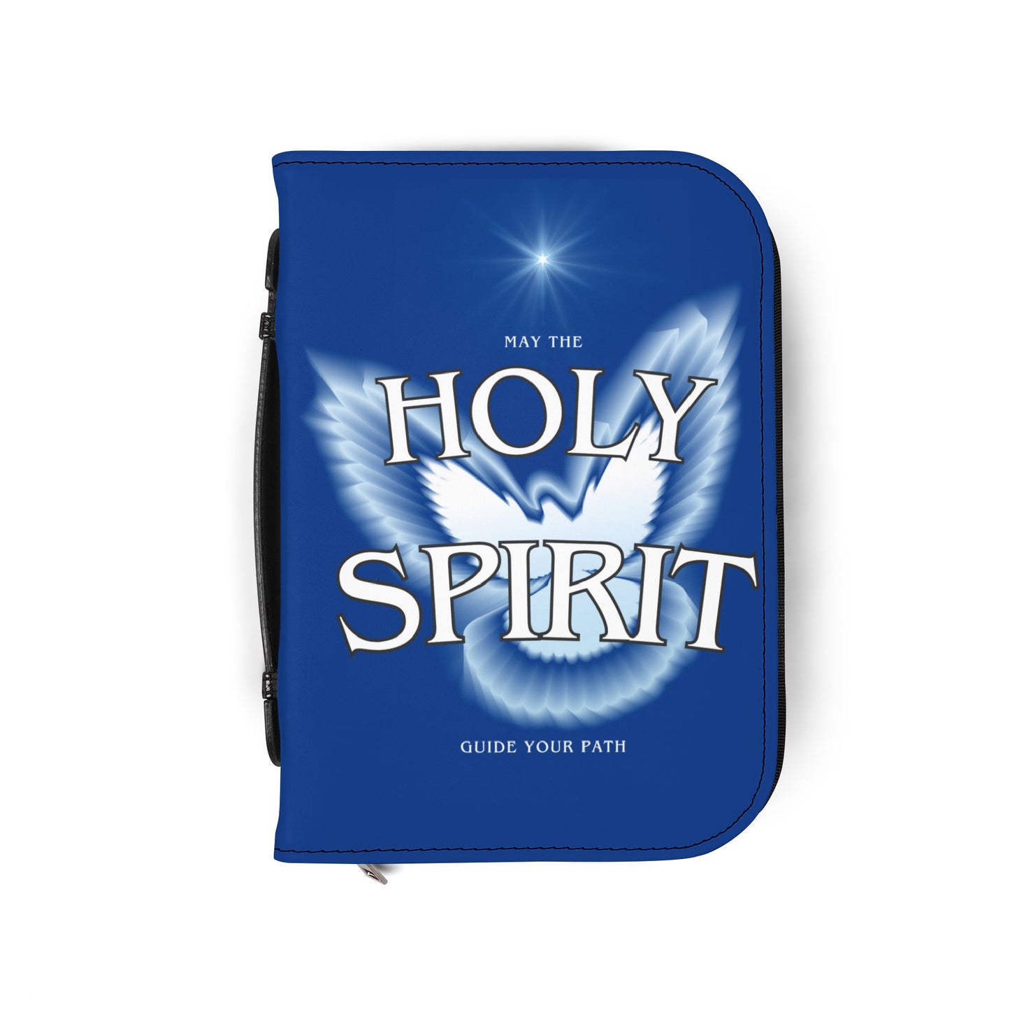 Bible Cover — Dark Blue "Holy Spirit" Zippered Bible Case