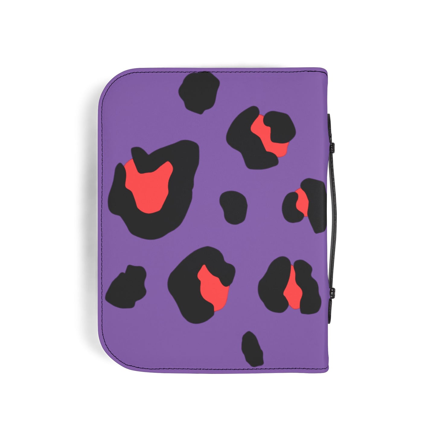 Bible Cover — Light Purple & Pink Leopard Cross Zippered Bible Case