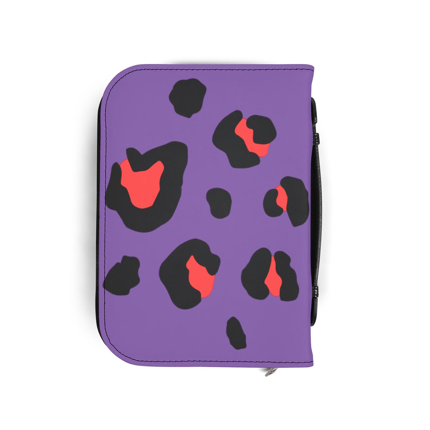 Bible Cover — Light Purple & Pink Leopard Cross Zippered Bible Case