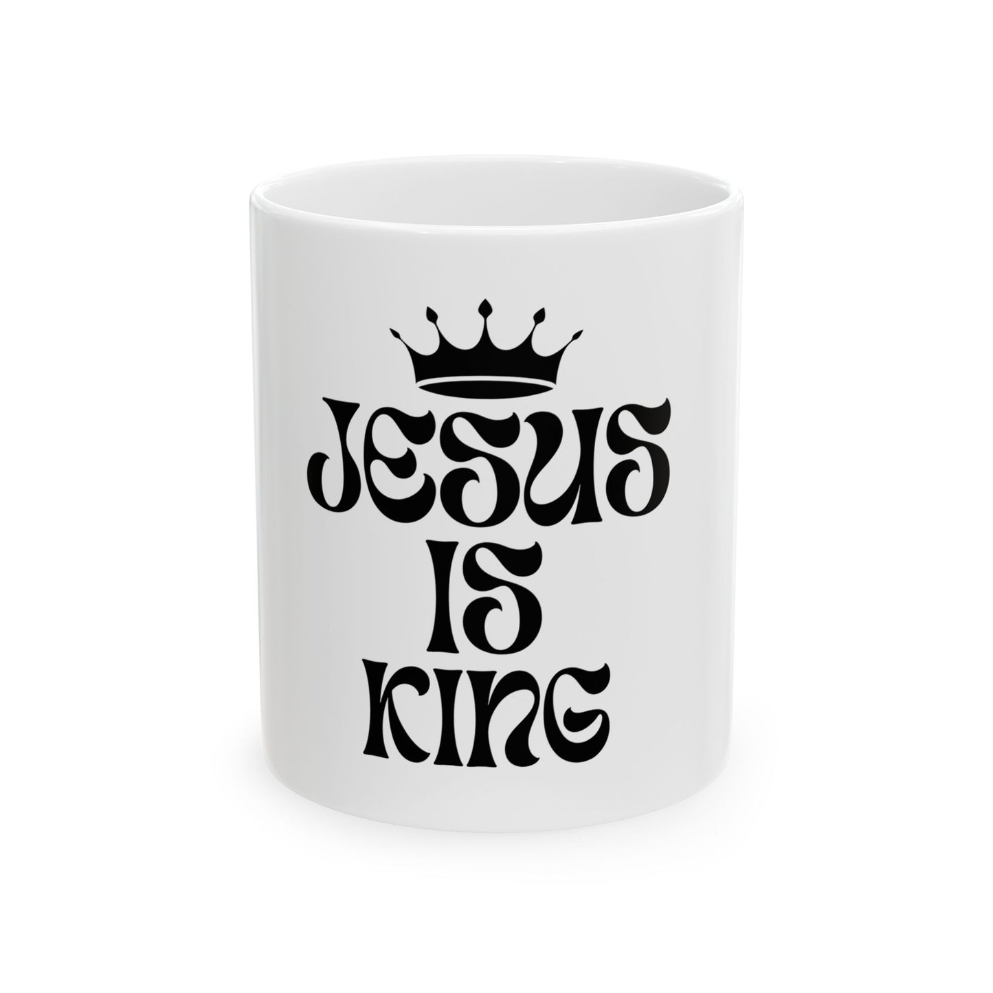 Ceramic Mug- Jesus is King Pattern