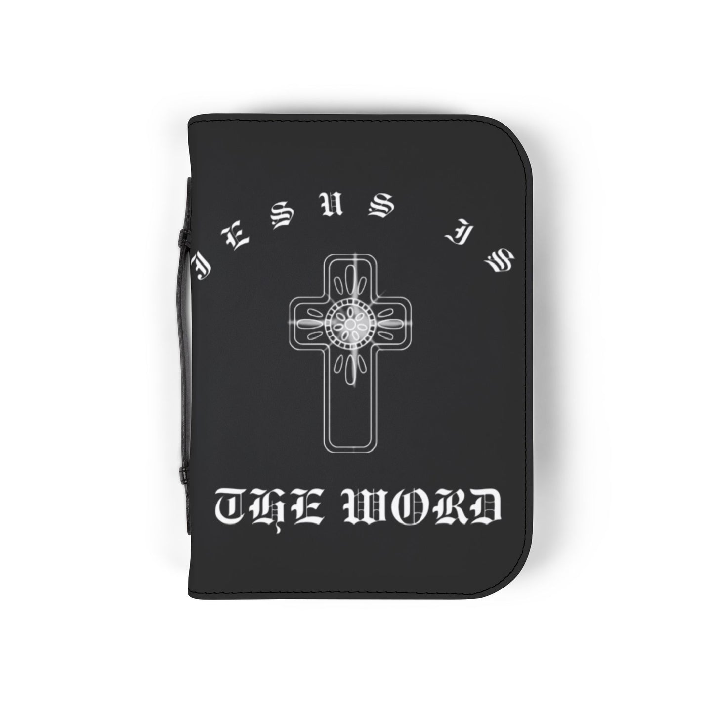 Bible Cover — Black "Jesus is The Word" Zippered Bible Case