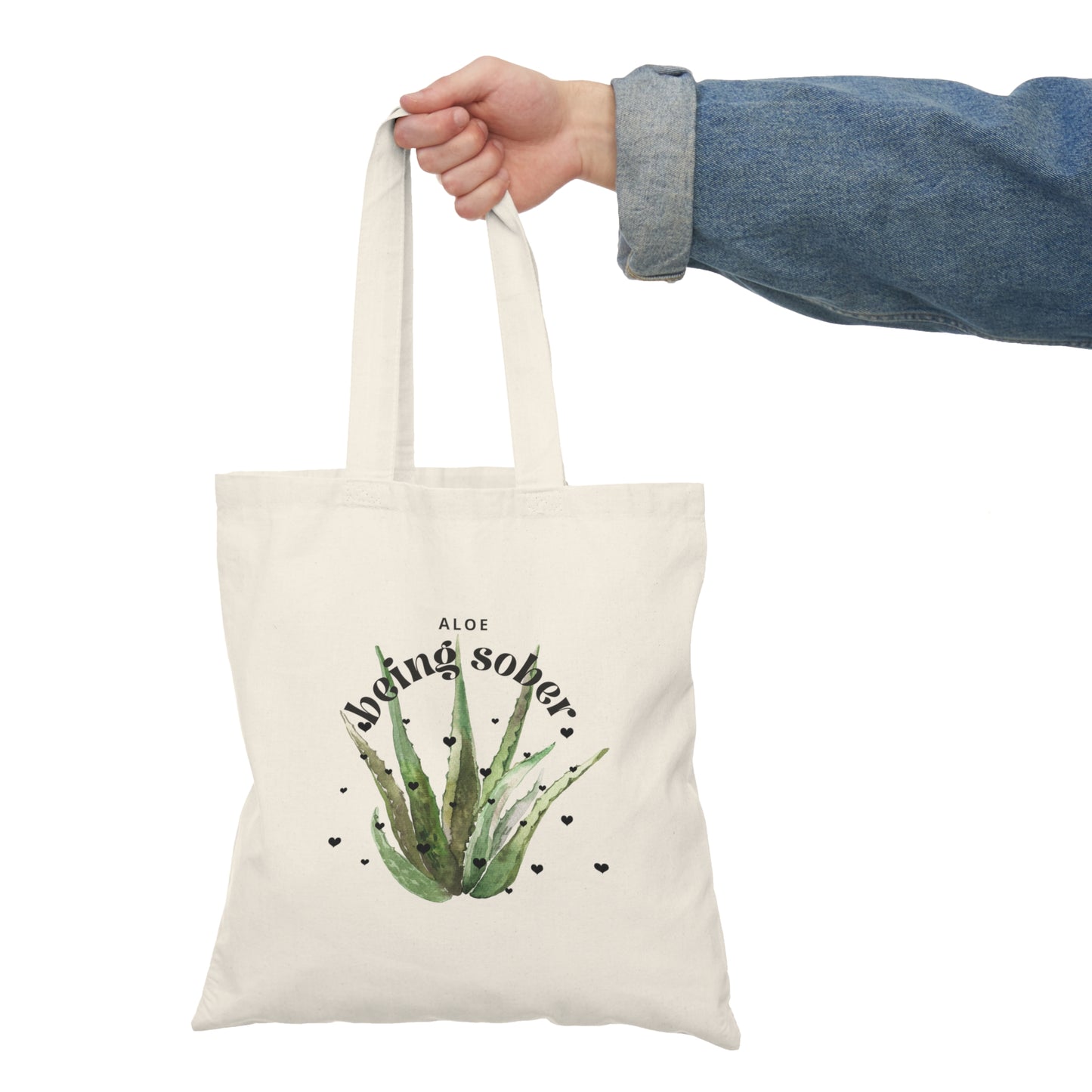 Natural Tote Bag- Aloe being sober