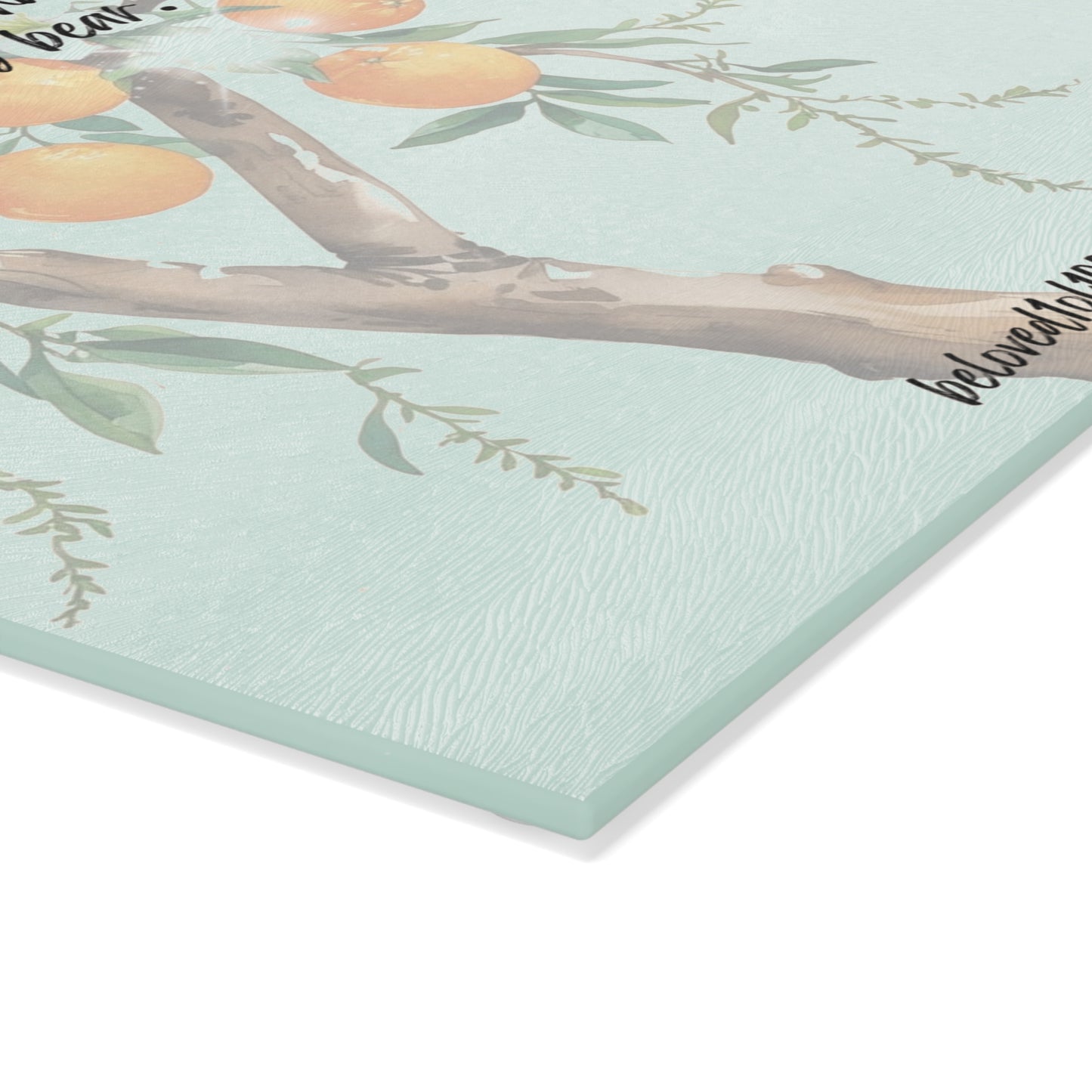 Glass Cutting Board - Orange Jasmine Pattern