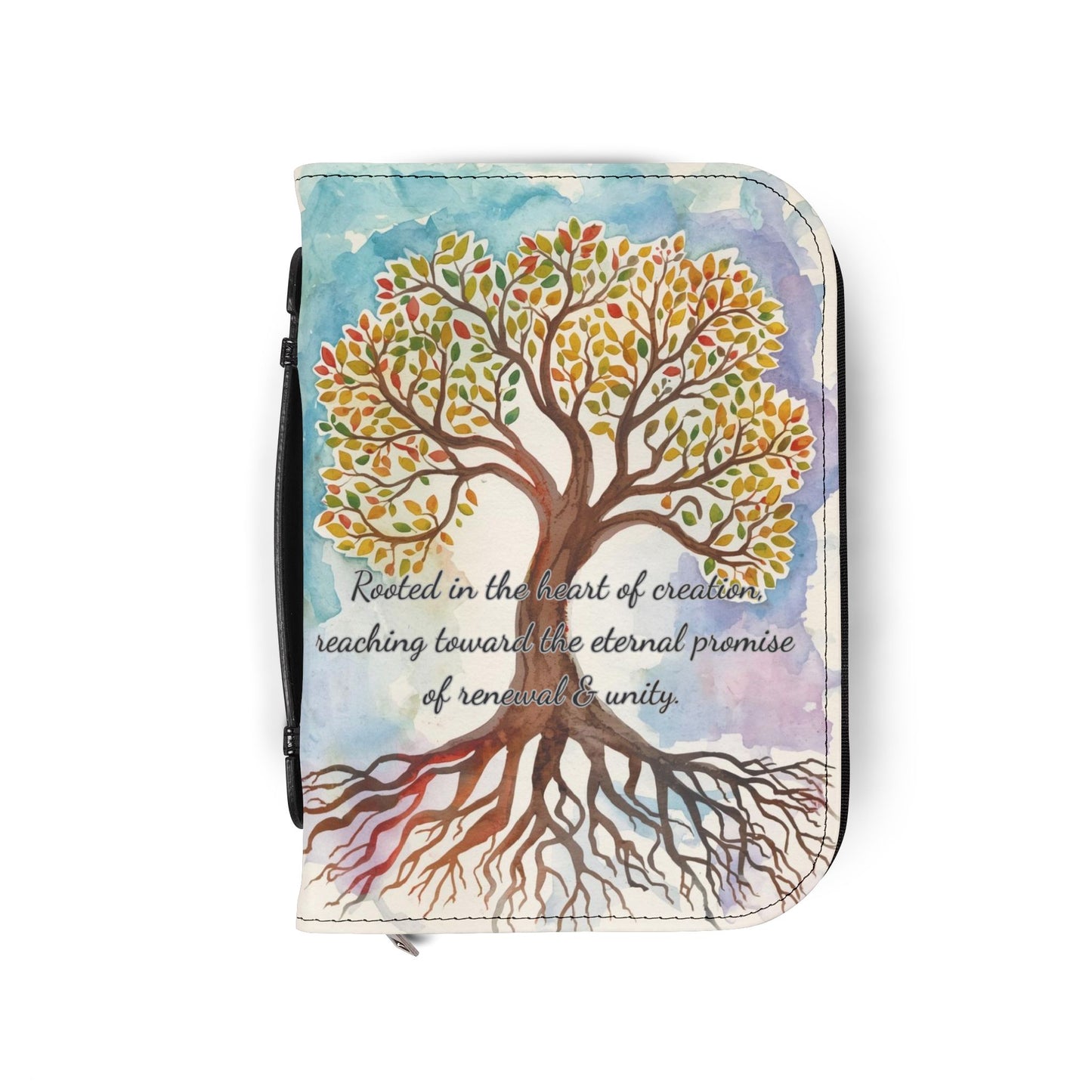 Bible Cover — Tan Brown "Tree of Life" Zippered Bible Case
