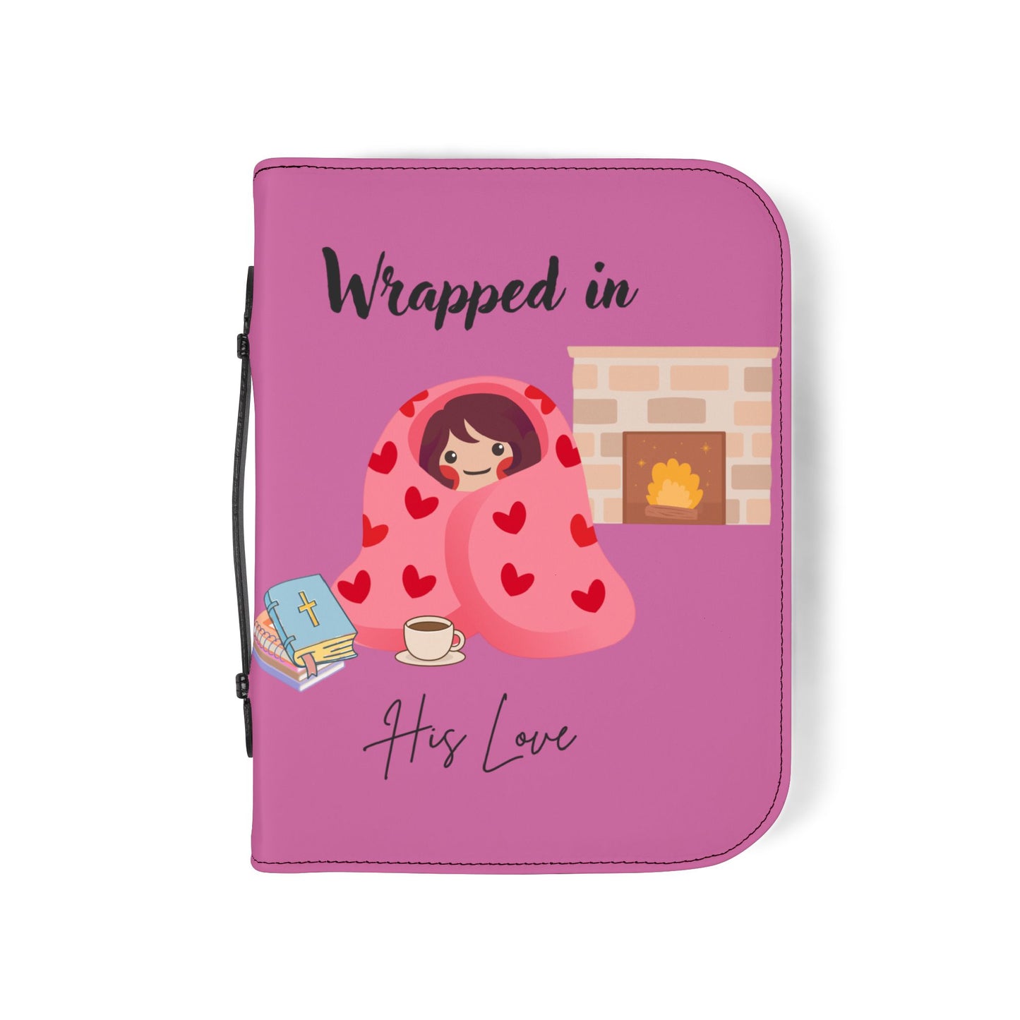 Bible Cover — Light Pink "Wrapped in His Love" Zippered Bible Case