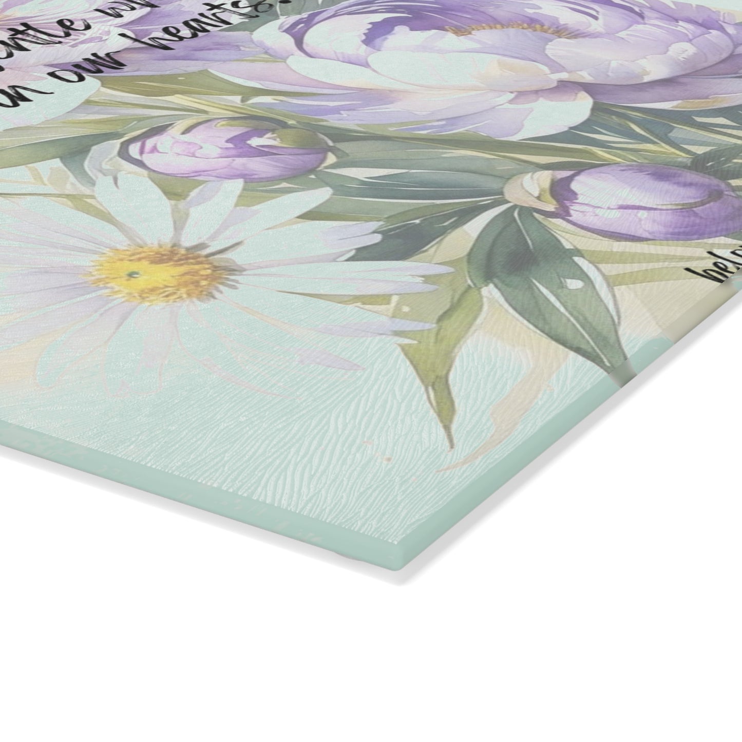 Glass Cutting Board - Purple Lilly Pattern