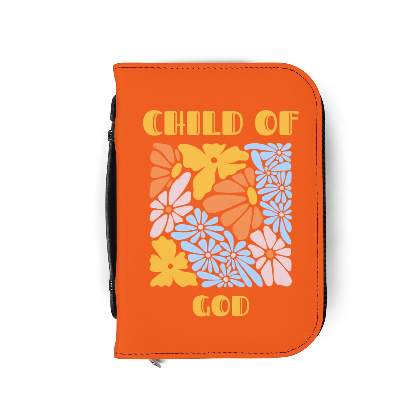 Bible Cover — Orange "Child of God" Zippered Bible Case