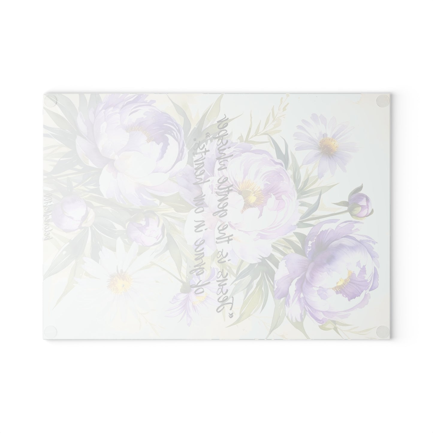 Glass Cutting Board - Purple Lilly Pattern