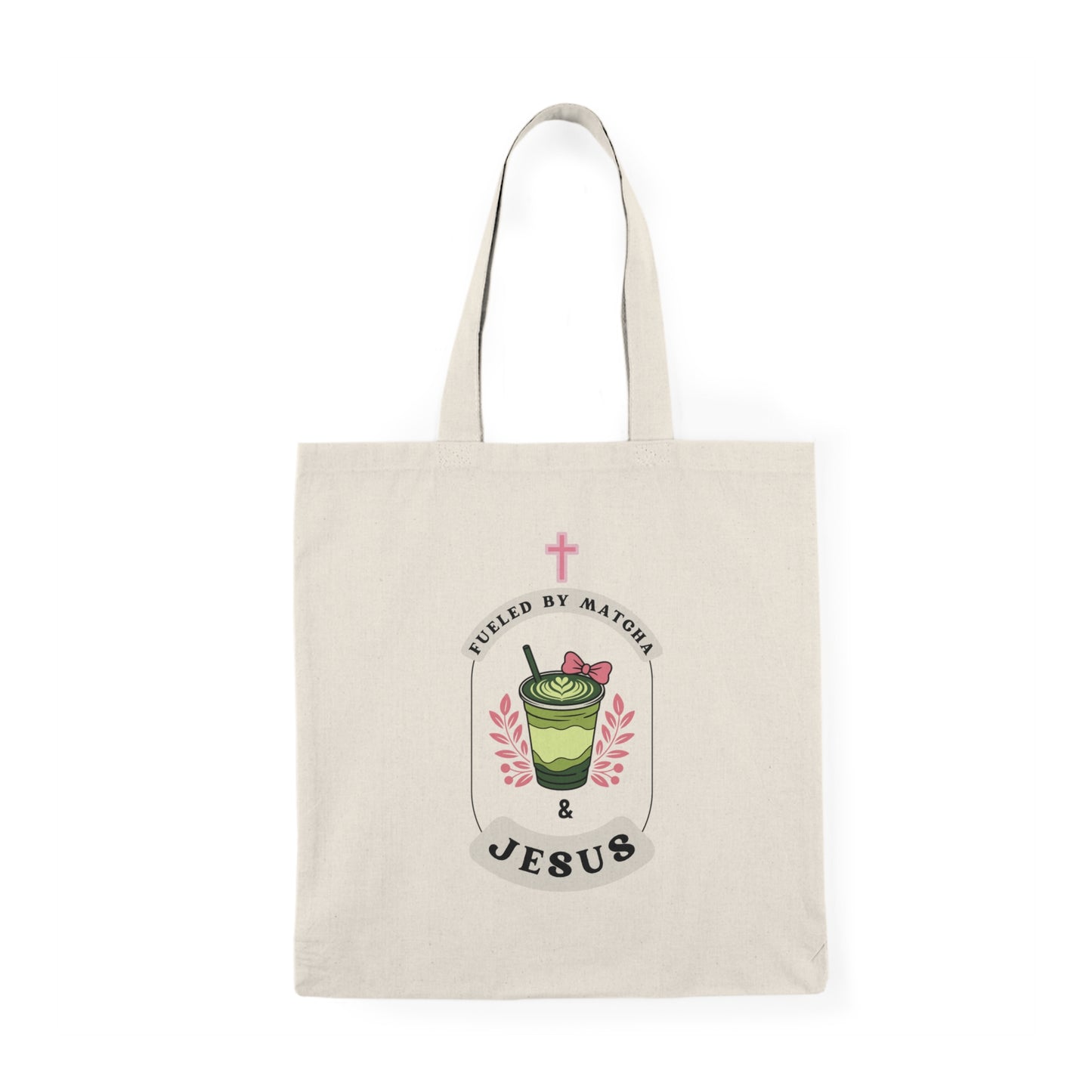 Natural Tote Bag- Matcha & Jesus