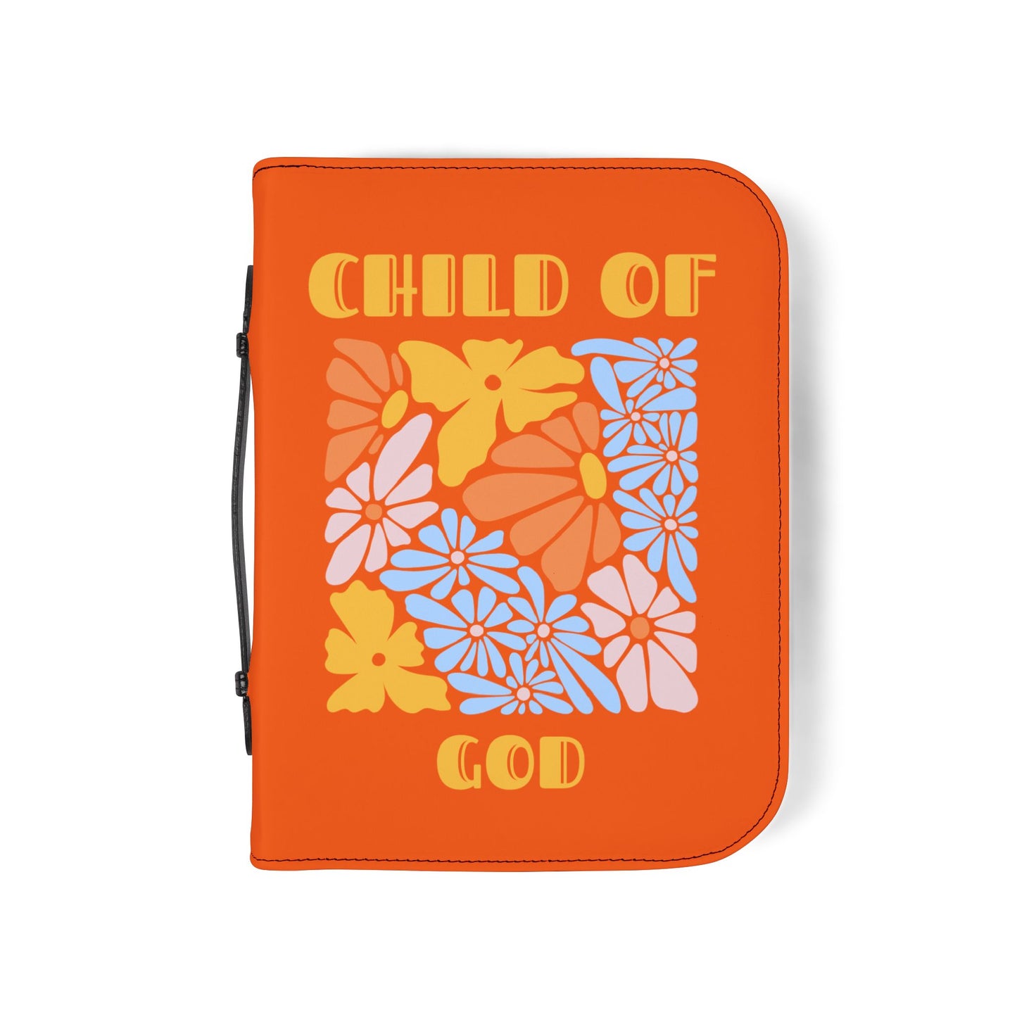 Bible Cover — Orange "Child of God" Zippered Bible Case