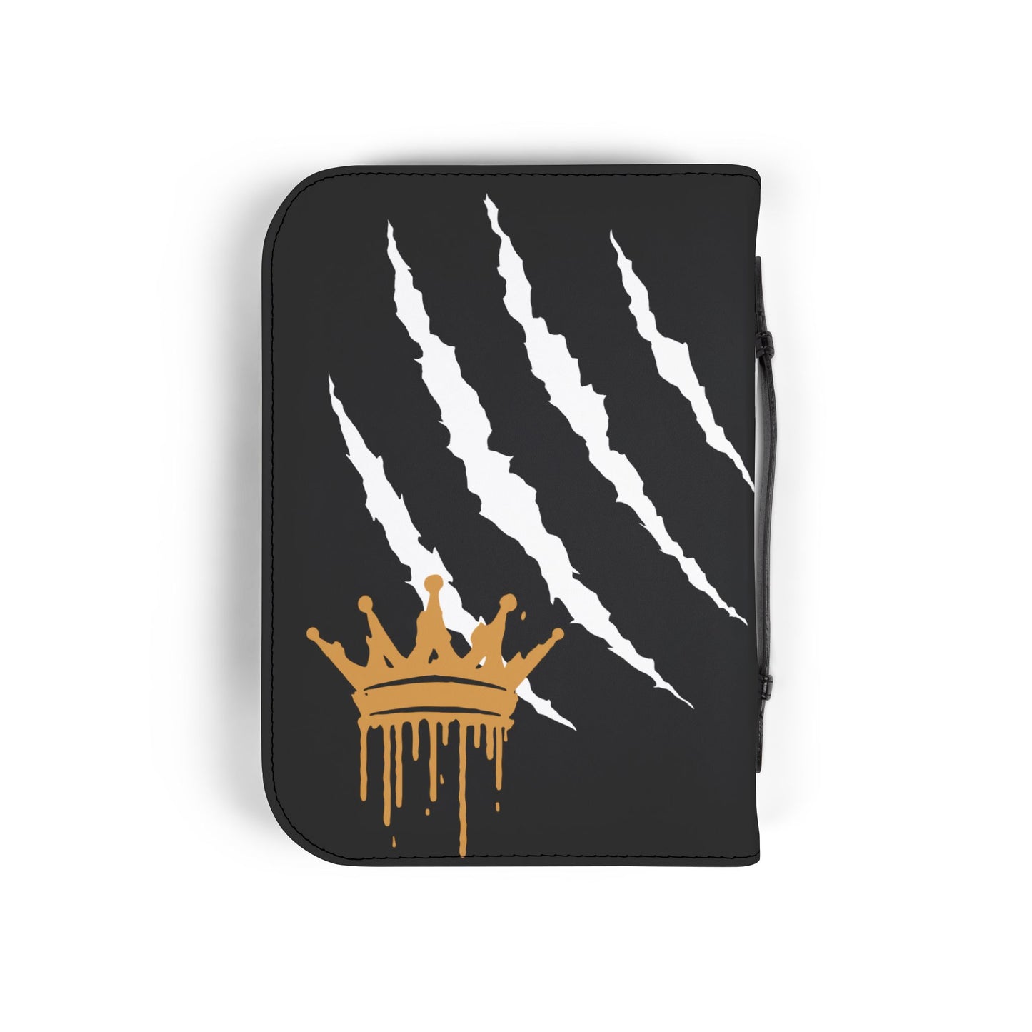 Bible Cover — Black "Mighty in strength because of Jesus" Zippered Bible Case