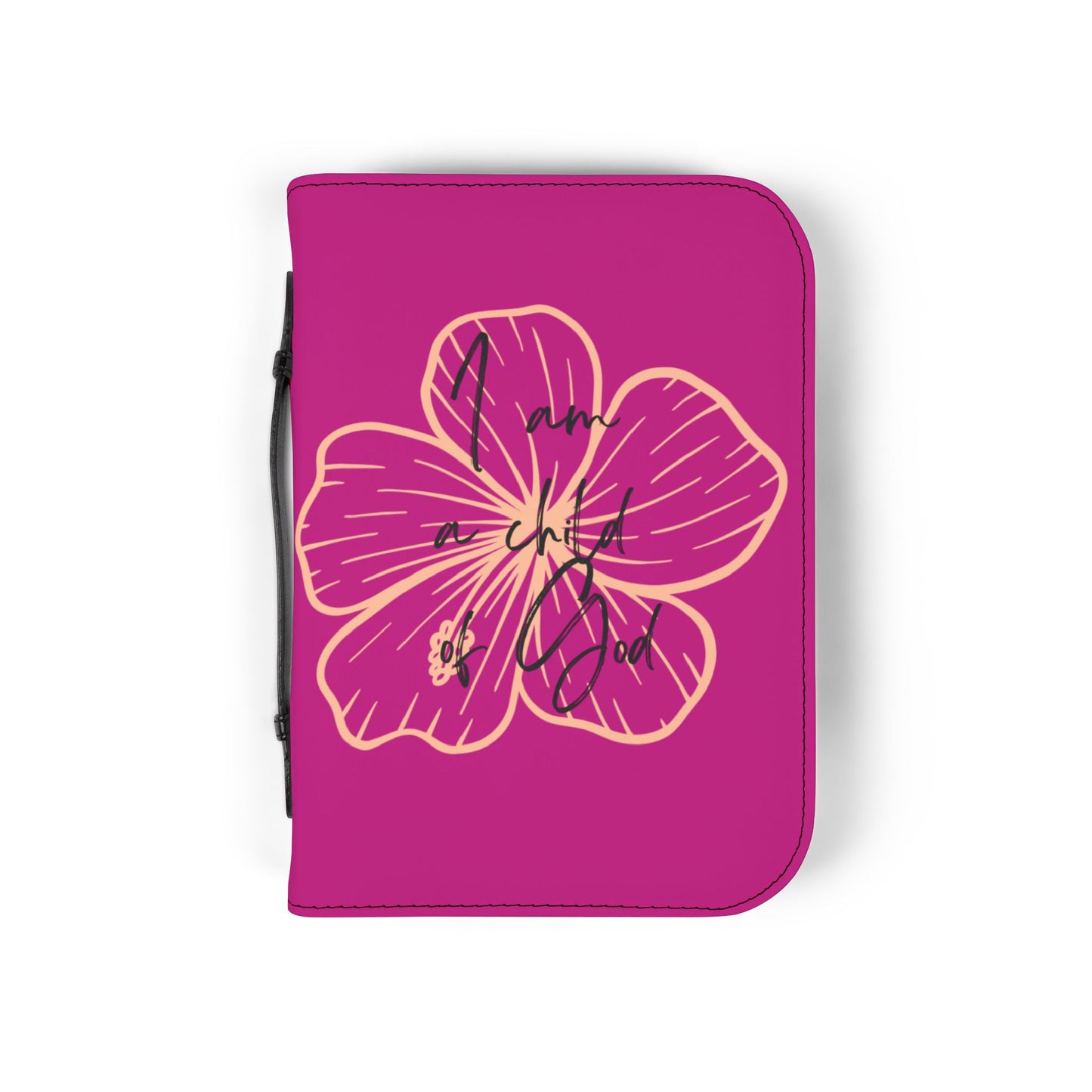 Bible Cover — Pink "I am a child of God" Zippered Bible Case