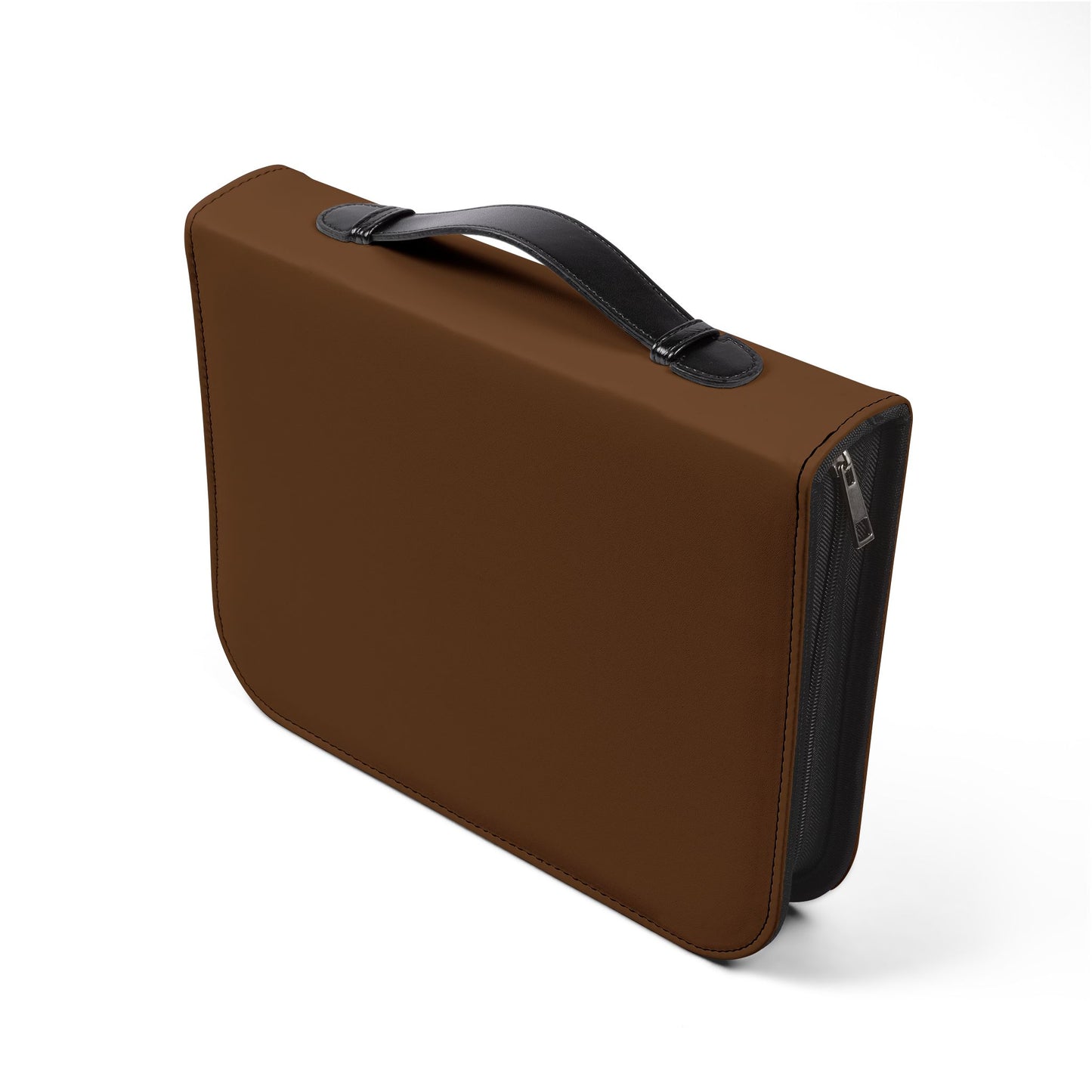 Bible Cover — Dark Brown "Jesus & Hot Cocoa" Zippered Bible Case