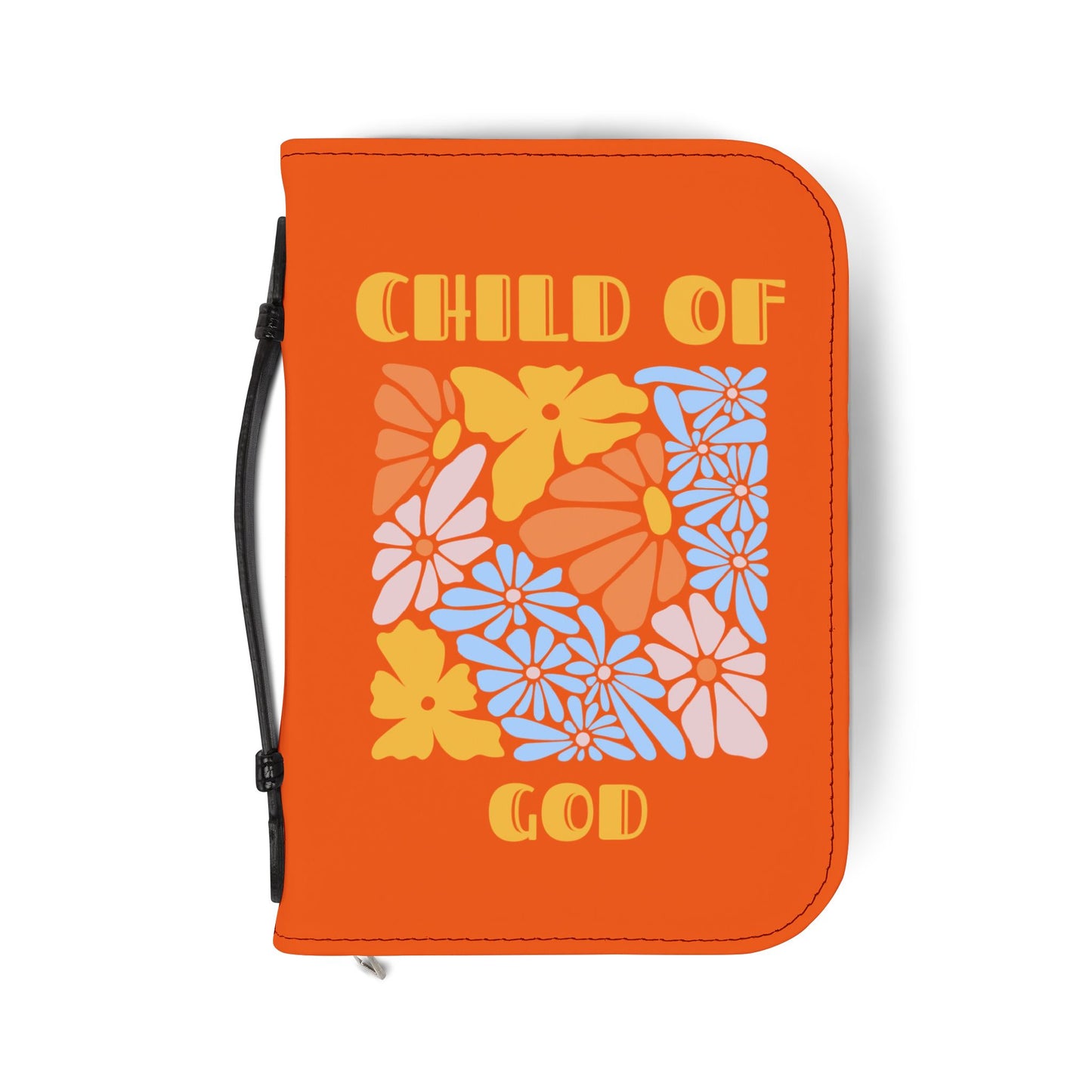 Bible Cover — Orange "Child of God" Zippered Bible Case