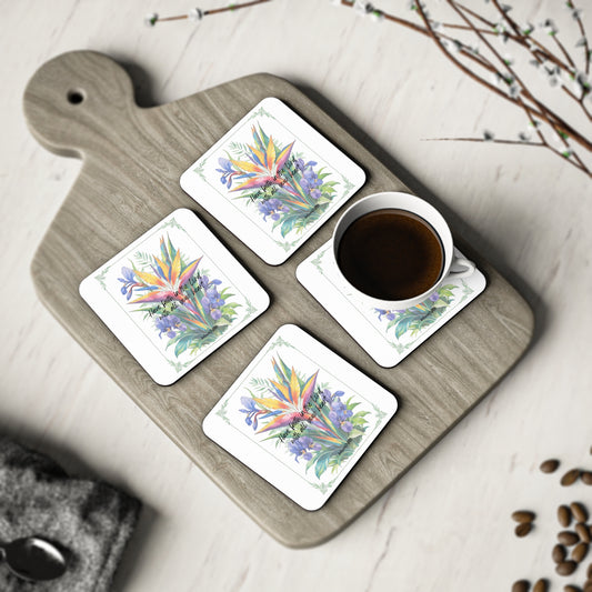 Coasters- Bird of Paradise African Lilly Pattern