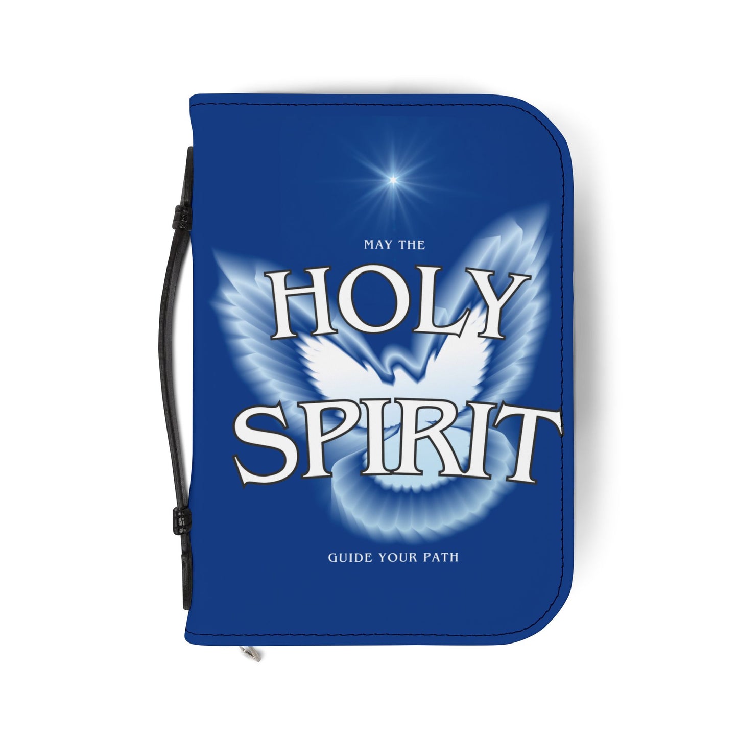 Bible Cover — Dark Blue "Holy Spirit" Zippered Bible Case