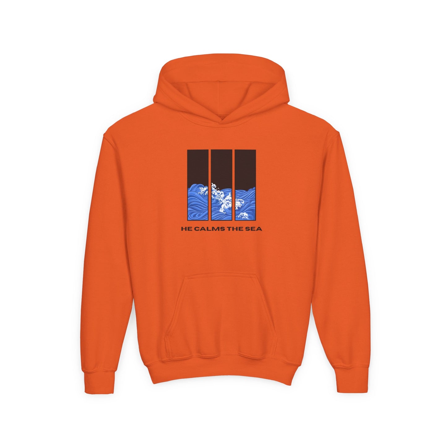 Youth Hoodie — "He calms the sea"