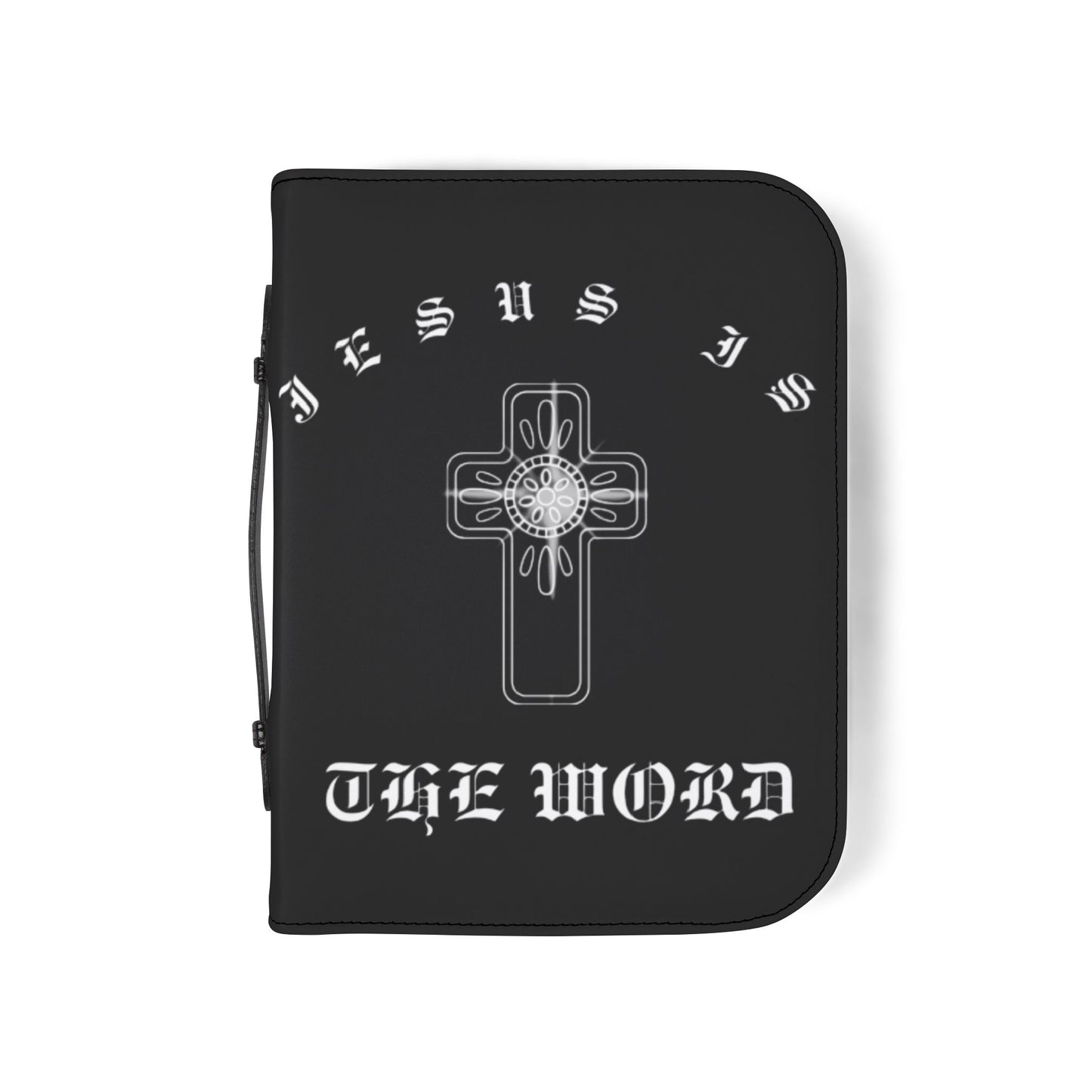 Bible Cover — Black "Jesus is The Word" Zippered Bible Case