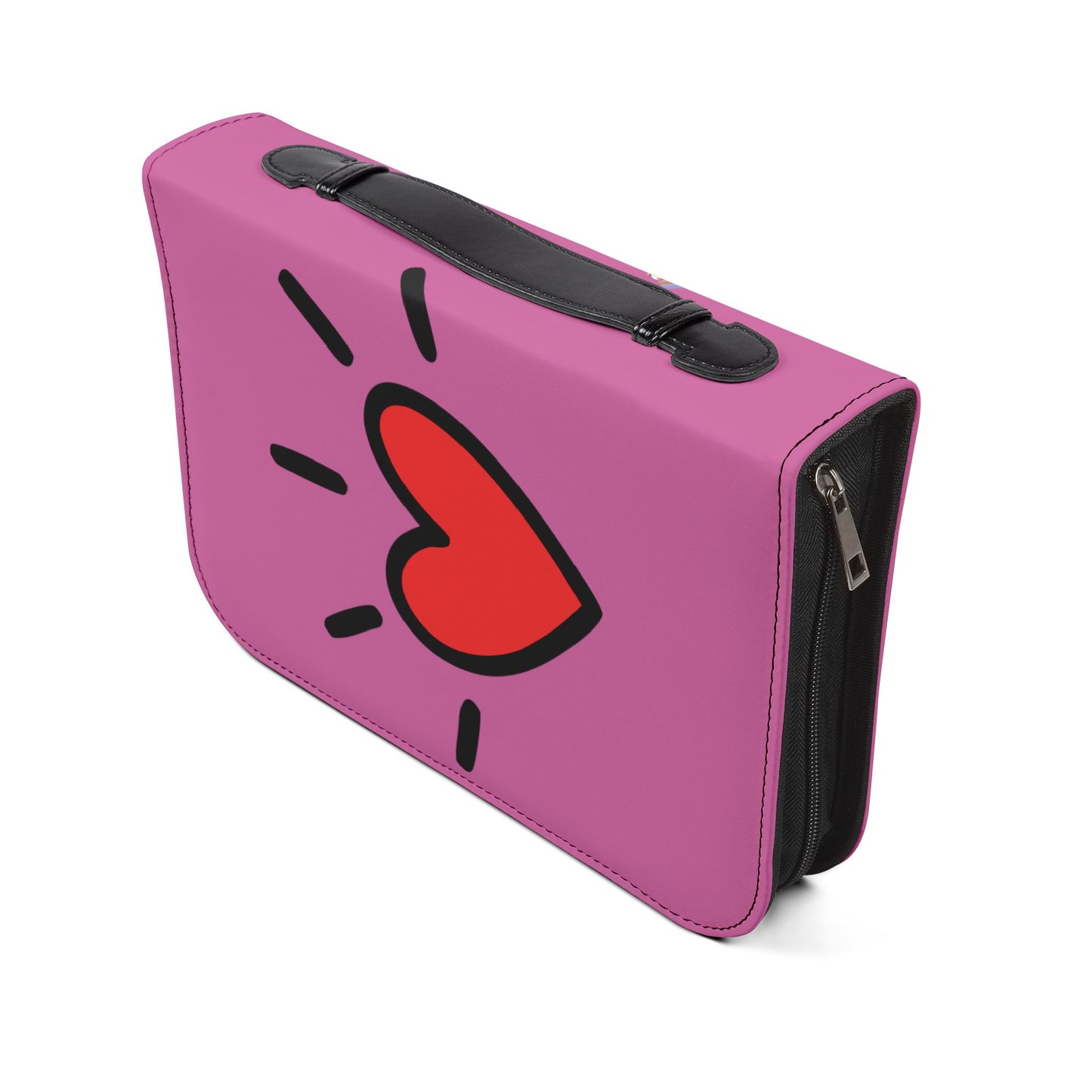 Bible Cover — Light Pink "Wrapped in His Love" Zippered Bible Case