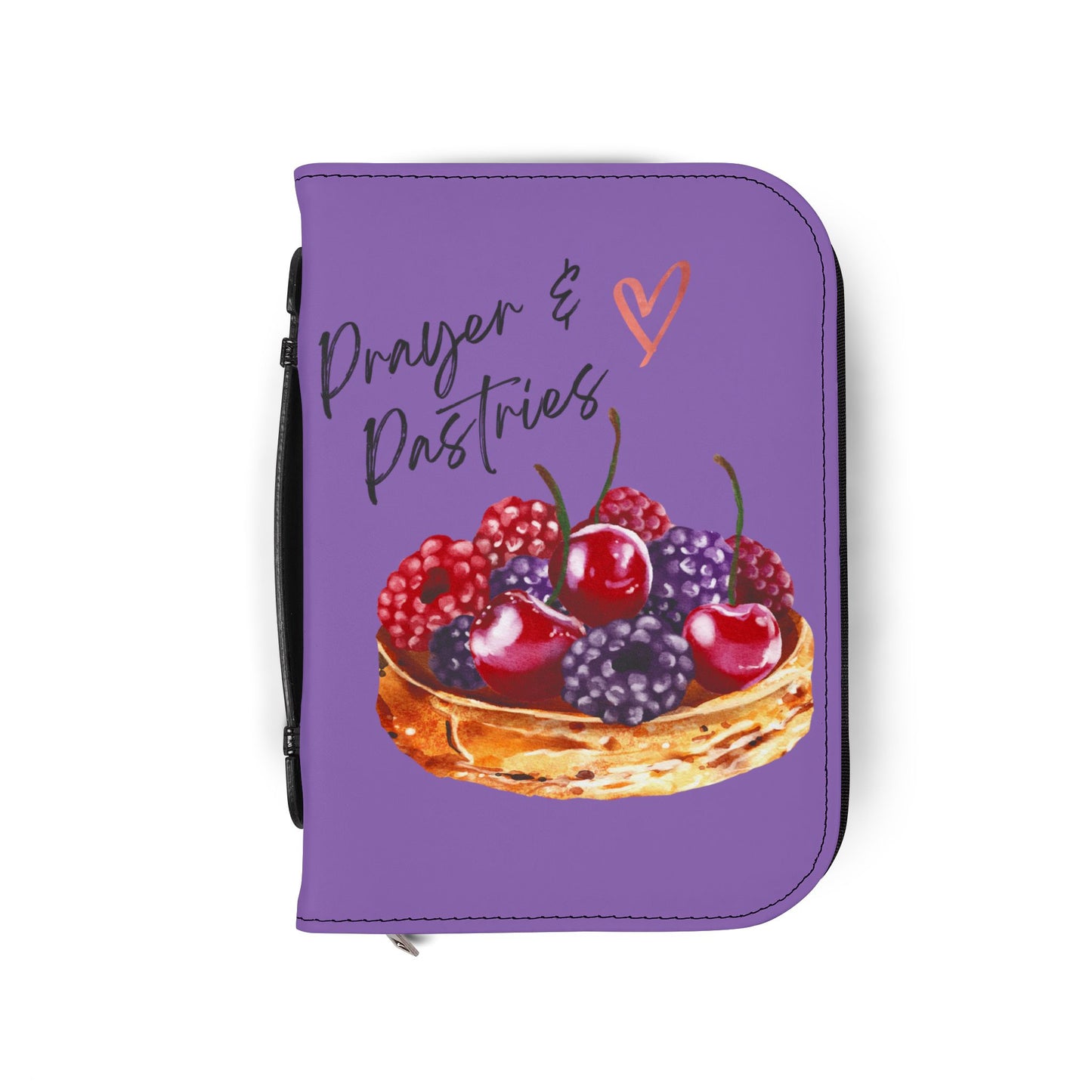 Bible Cover — Light Purple "Prayers & Pastries" Zippered Bible Case