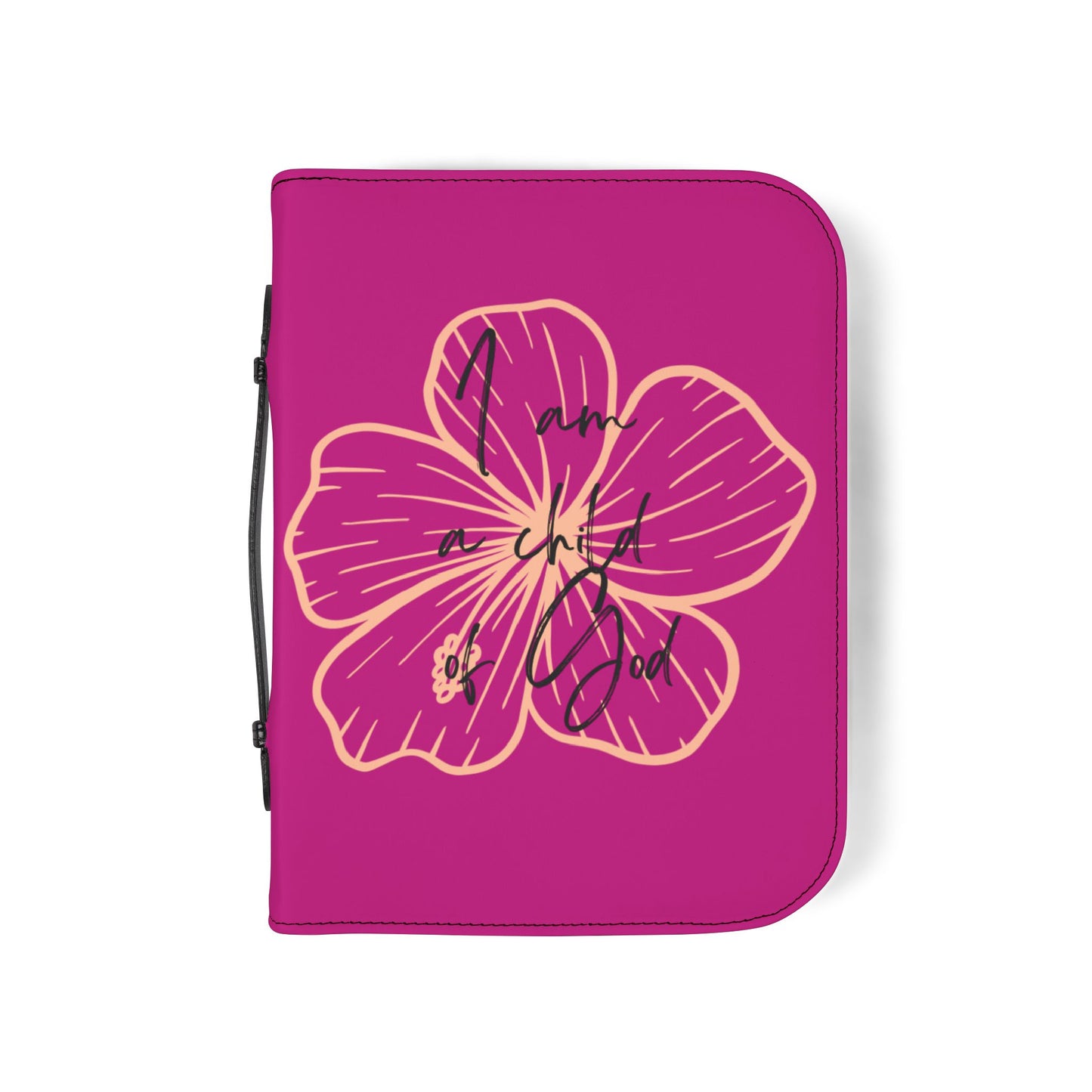 Bible Cover — Pink "I am a child of God" Zippered Bible Case